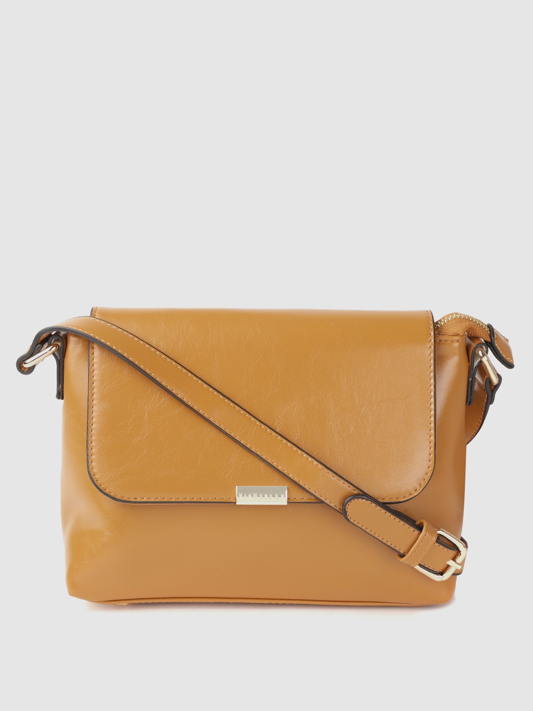 

Van Heusen Women Mustard Yellow Solid Structured Sling Bag