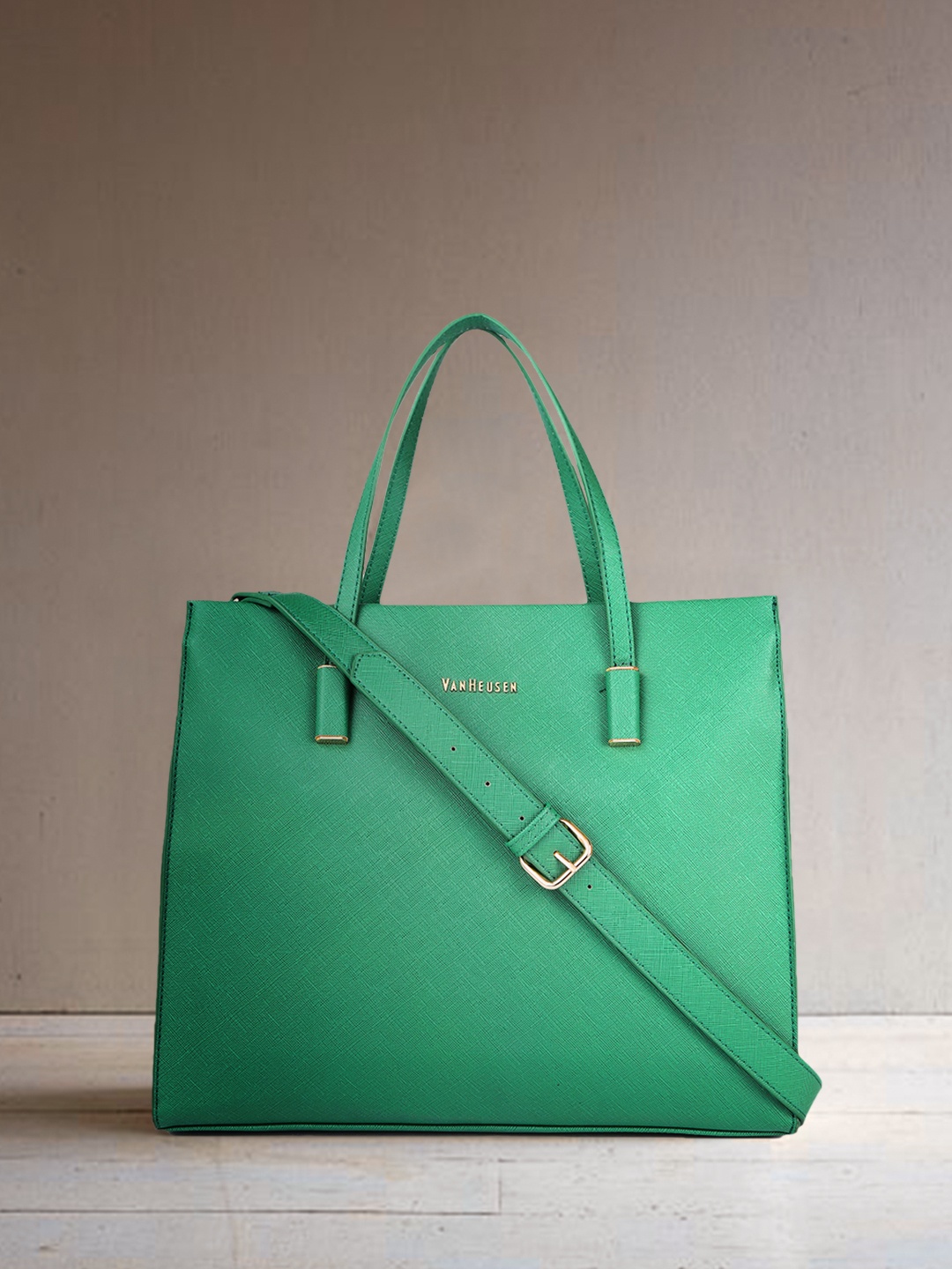 

Van Heusen Women Green Structured Handheld Bag