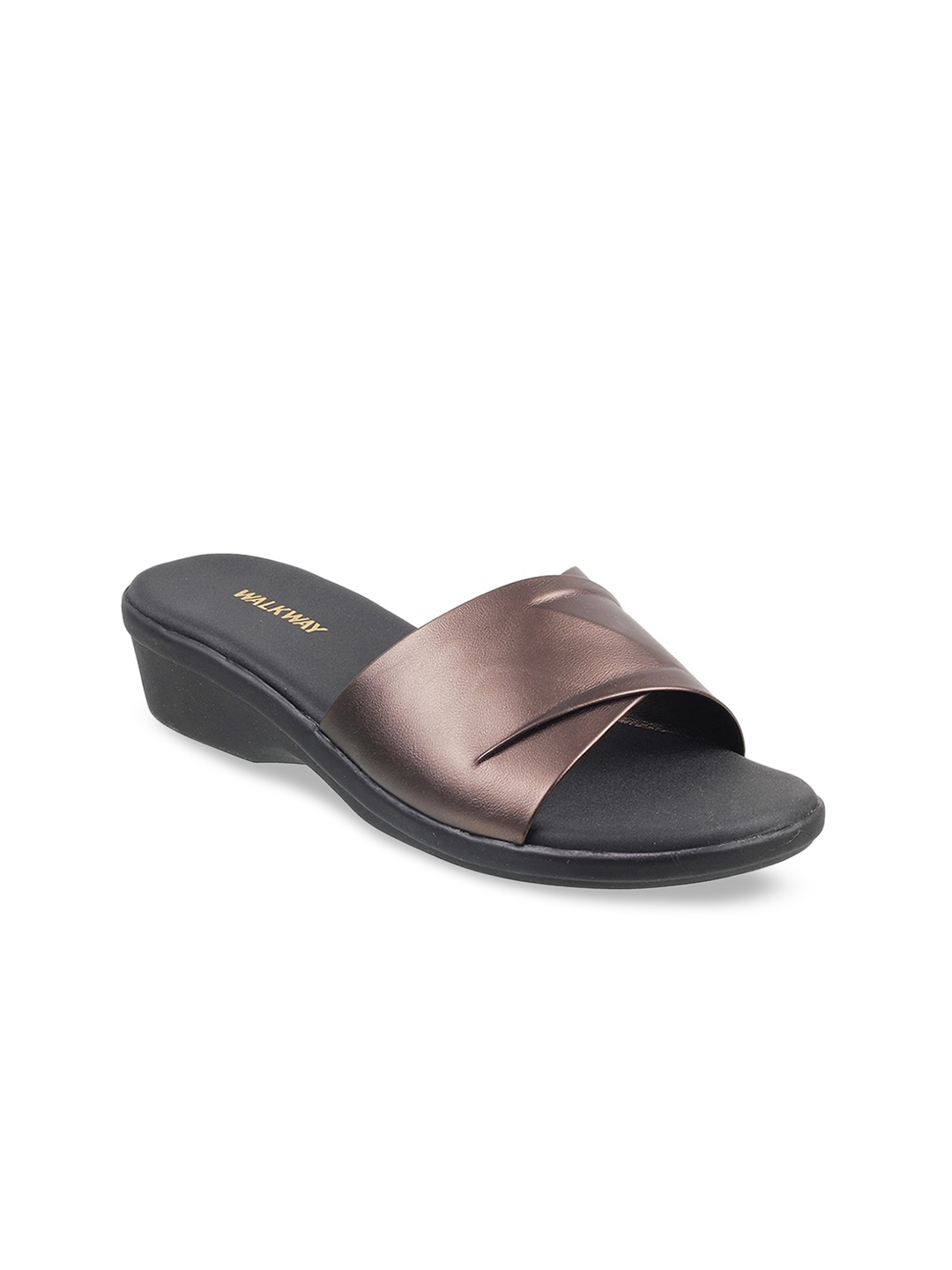 

WALKWAY by Metro Bronze-Toned Wedge Mules