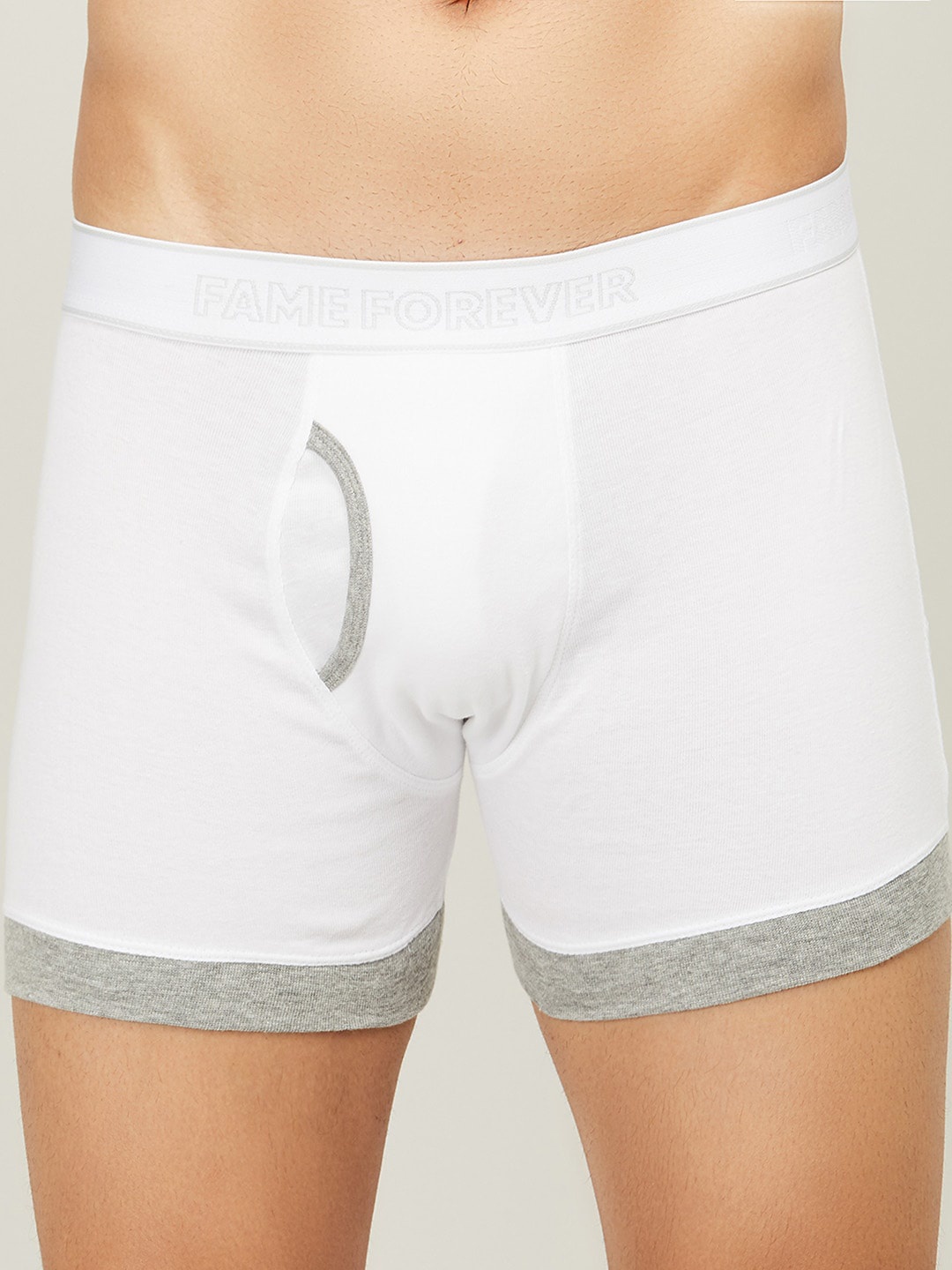 

Fame Forever by Lifestyle Men White Solid Cotton Trunk 1000011085763-WHITE