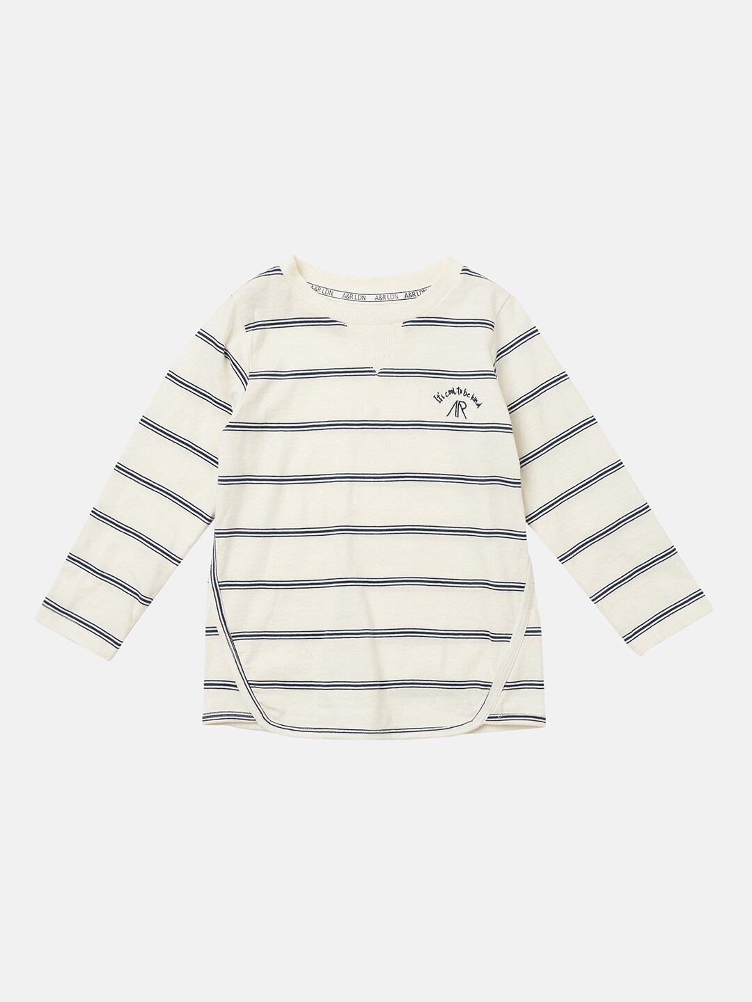 

Angel & Rocket Boys White Striped V-Neck T-shirt