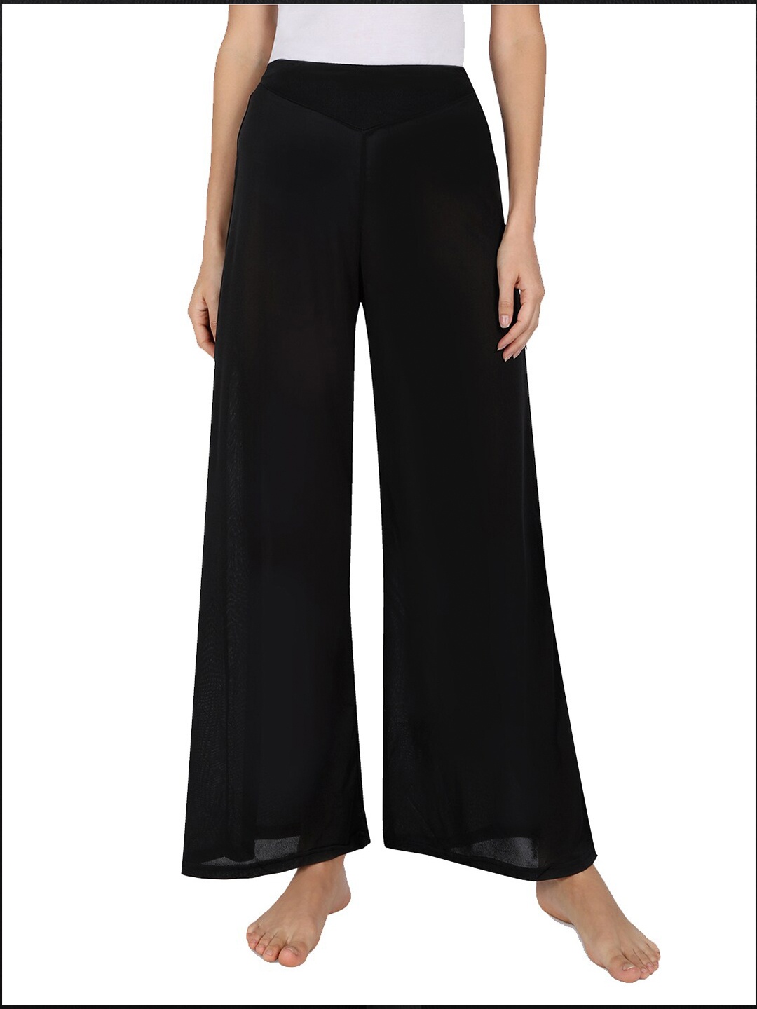 

Nick&Jess Women Black Solid Pure Cotton Palazzos
