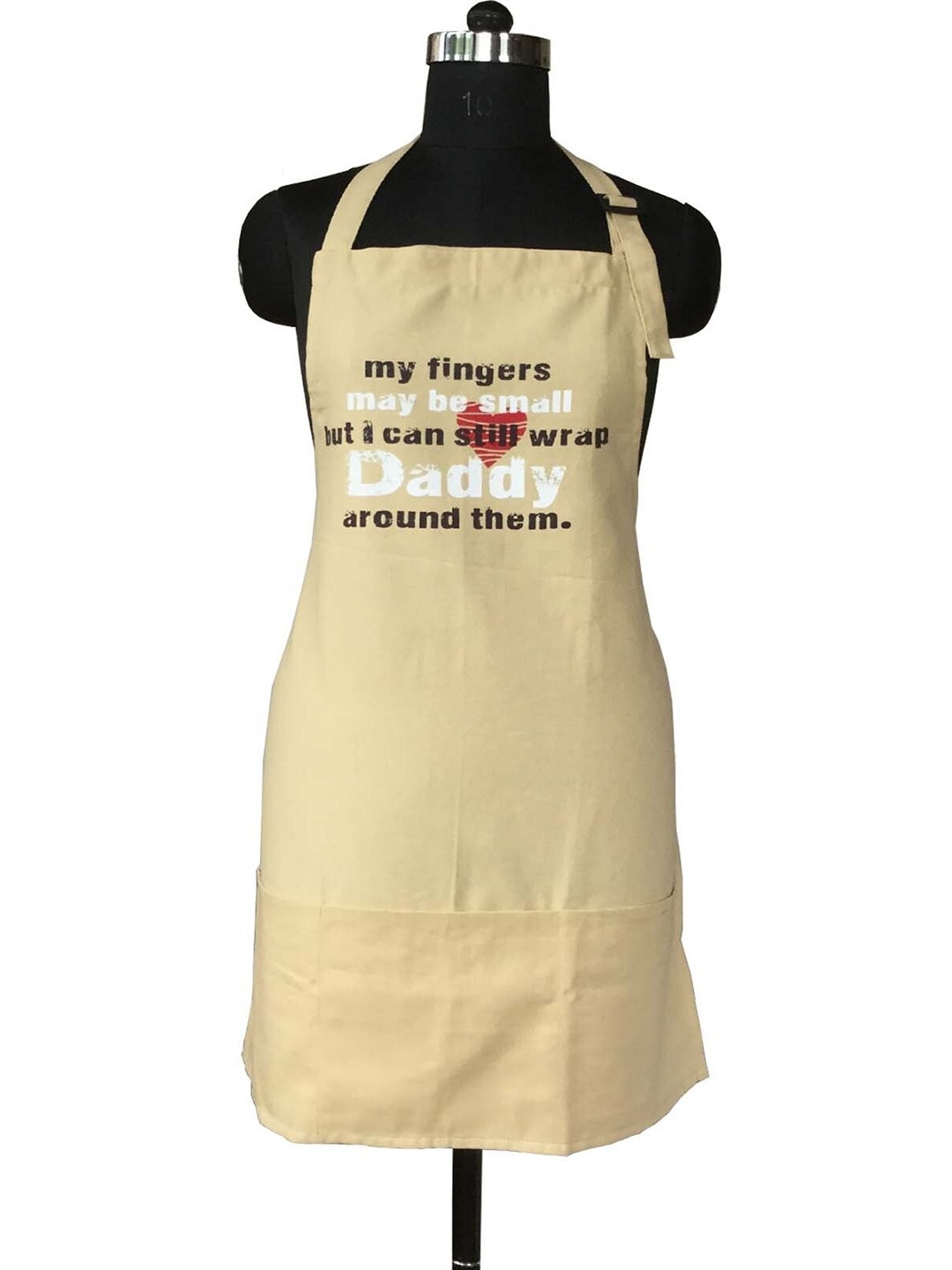 

Lushomes Beige & White Printed Cotton Kitchen Apron