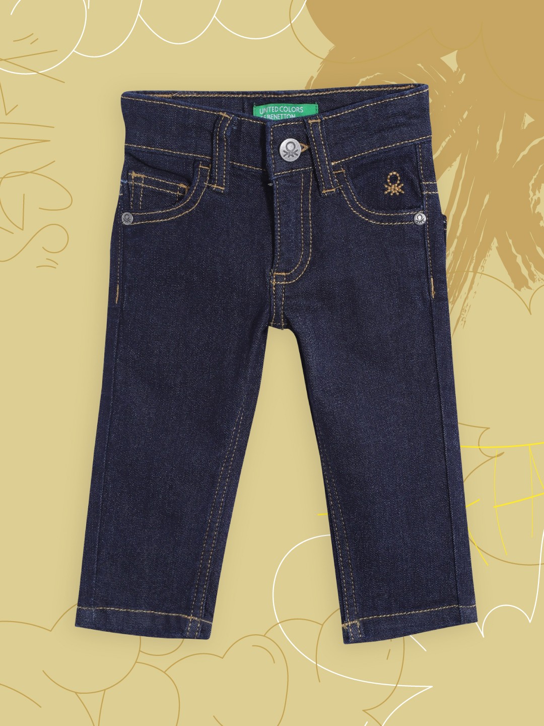 

United Colors of Benetton Boys Navy Blue Slim Fit Jeans
