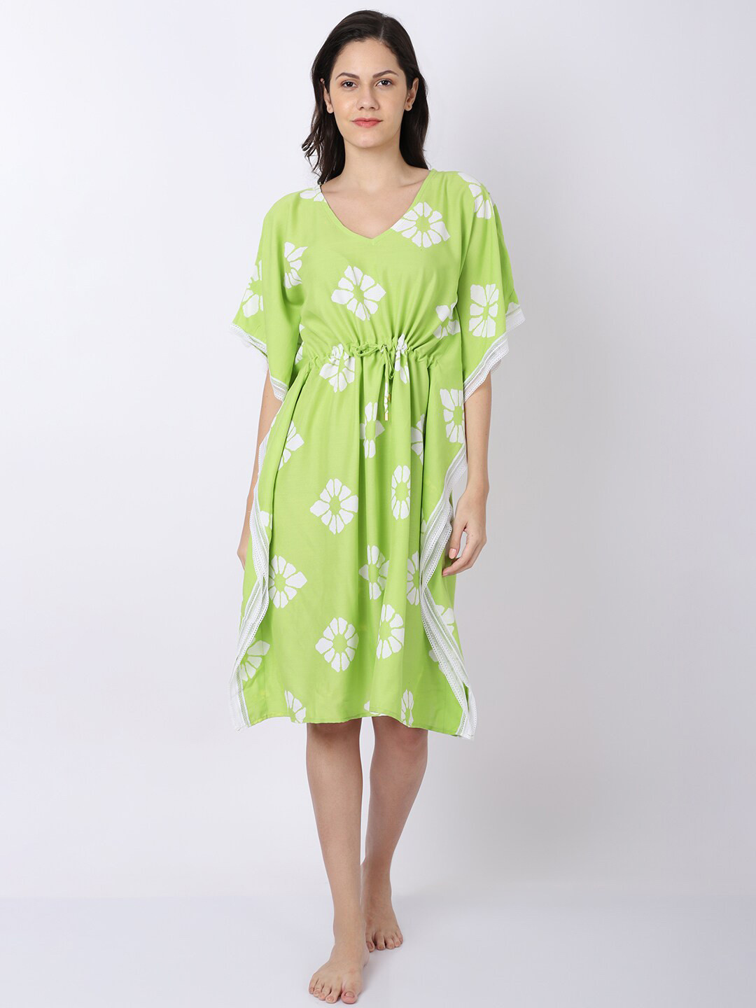 

EROTISSCH Green Printed Kaftan Nightdress