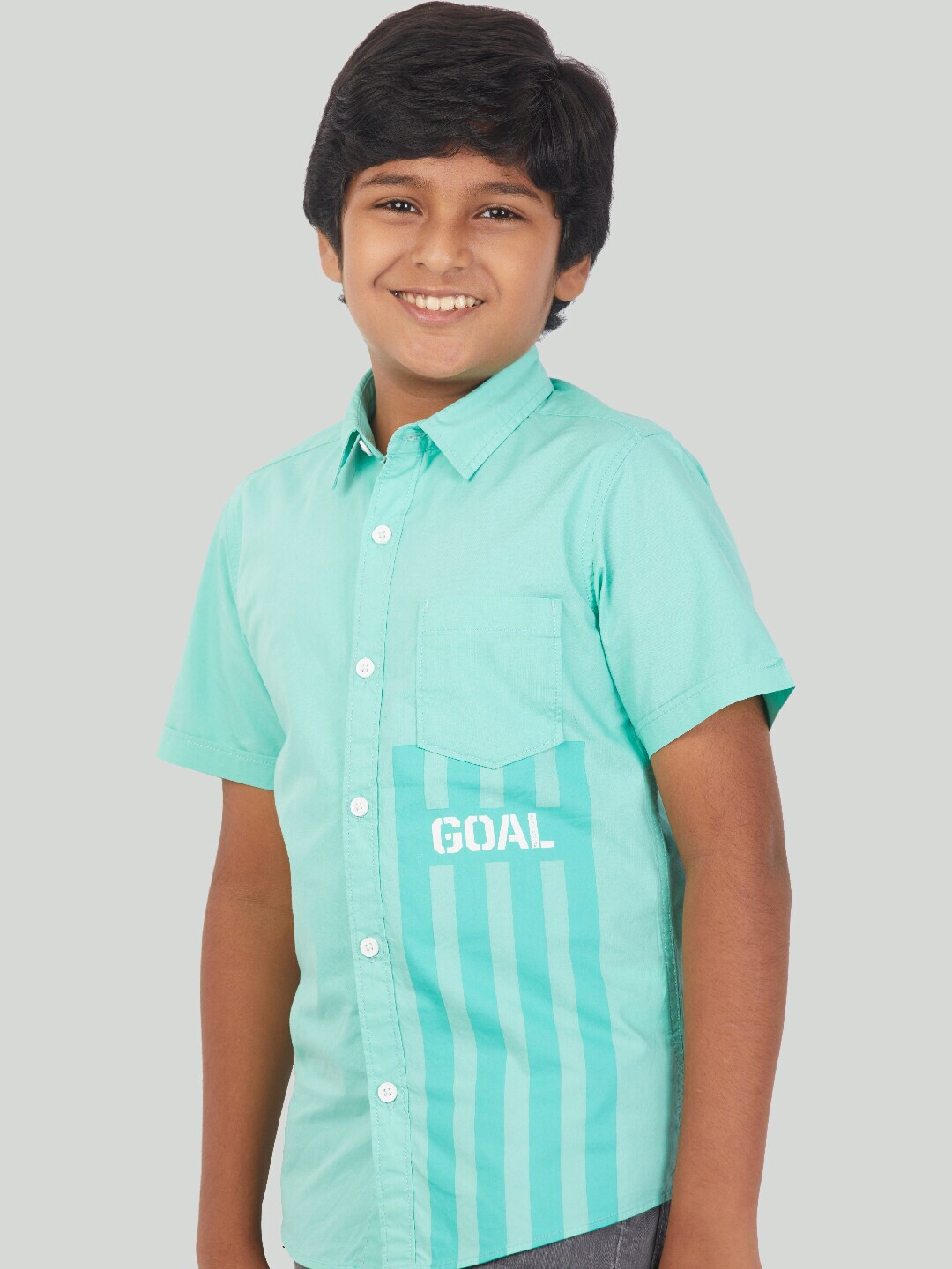 

Zalio Boys Teal Comfort Casual Shirt
