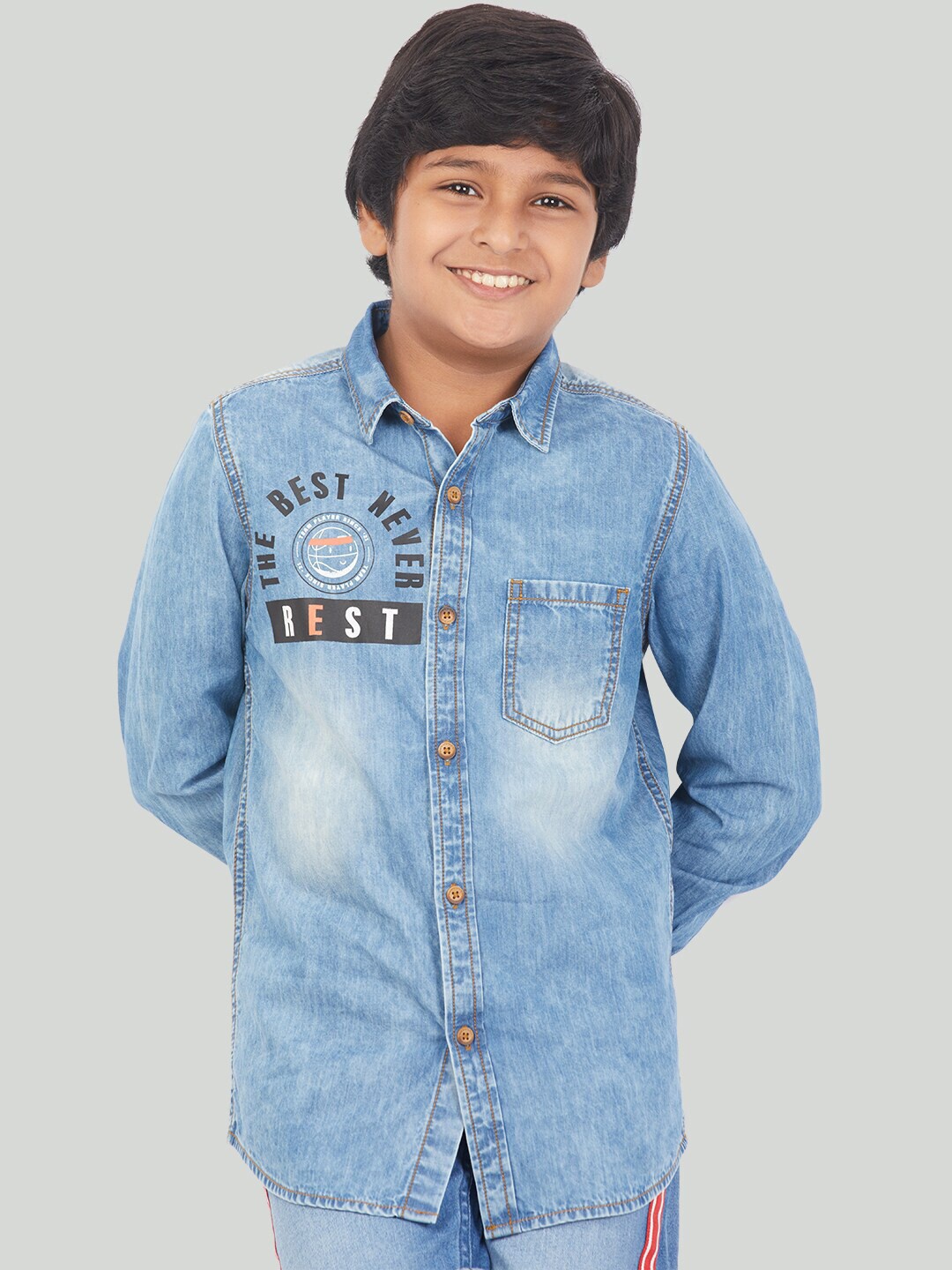 

Zalio Boys Blue Comfort Faded Casual Shirt