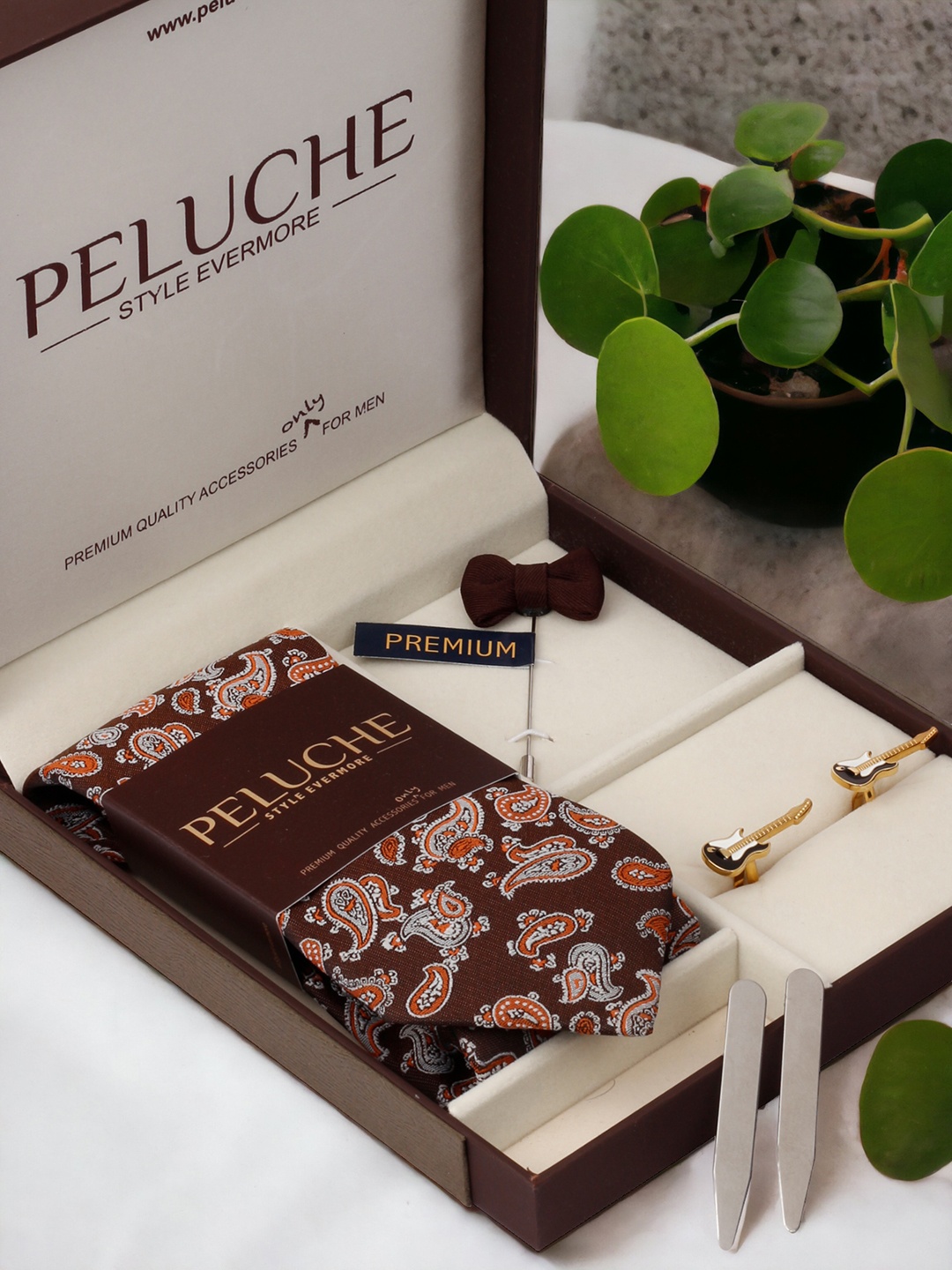 

PELUCHE Men Accessory Gift Set, Brown