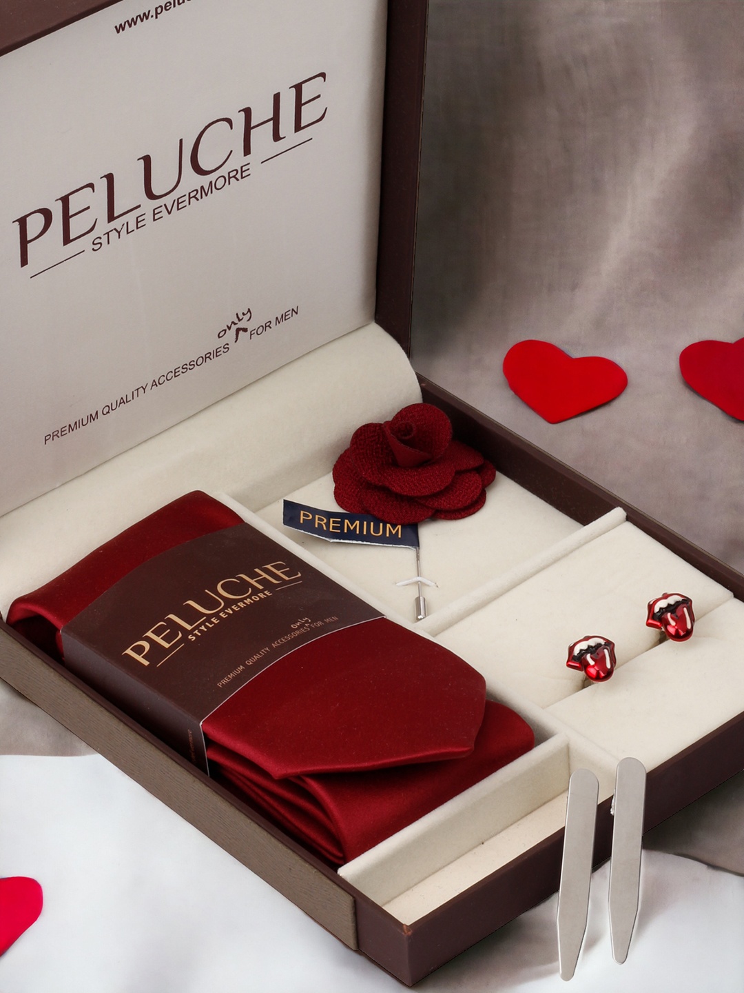 

PELUCHE Men Accessory Gift Set, Maroon