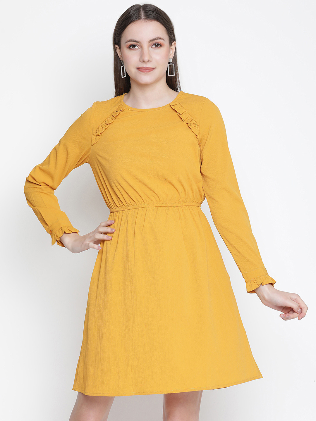 

Oxolloxo Mustard Yellow Satin Dress