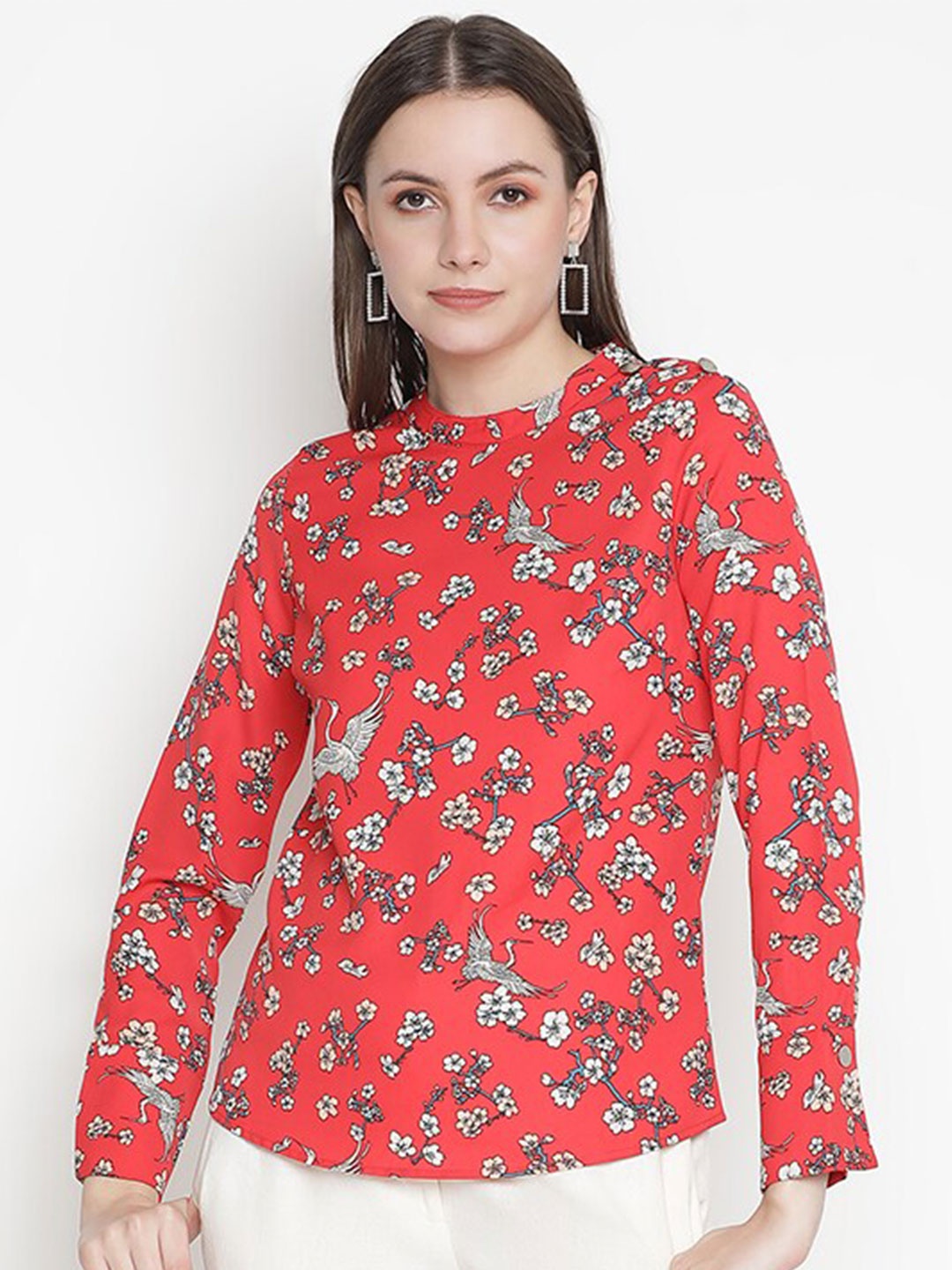 

Oxolloxo Red Floral Print Top