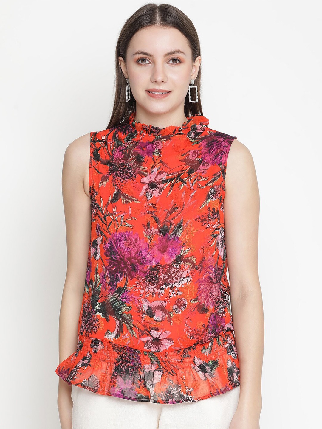 

Oxolloxo Red & Pink Floral Print Top, Yellow