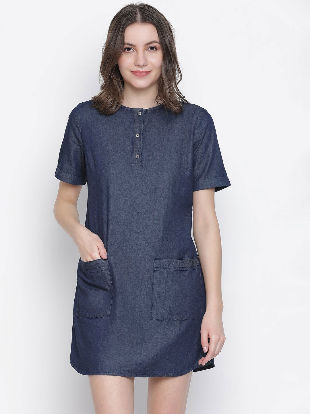 

Oxolloxo Navy Blue A-Line Dress