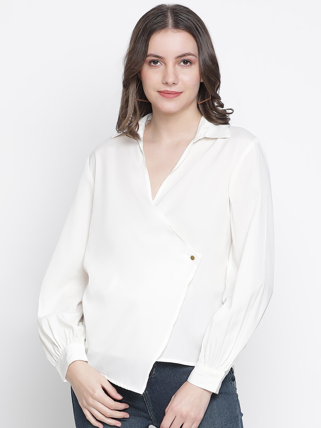 

Oxolloxo White alyssum Layered Wrap Top