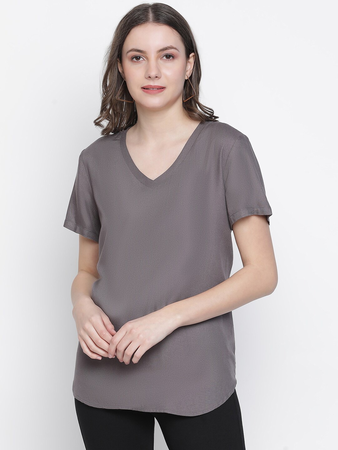 

Oxolloxo Grey Crepe Top