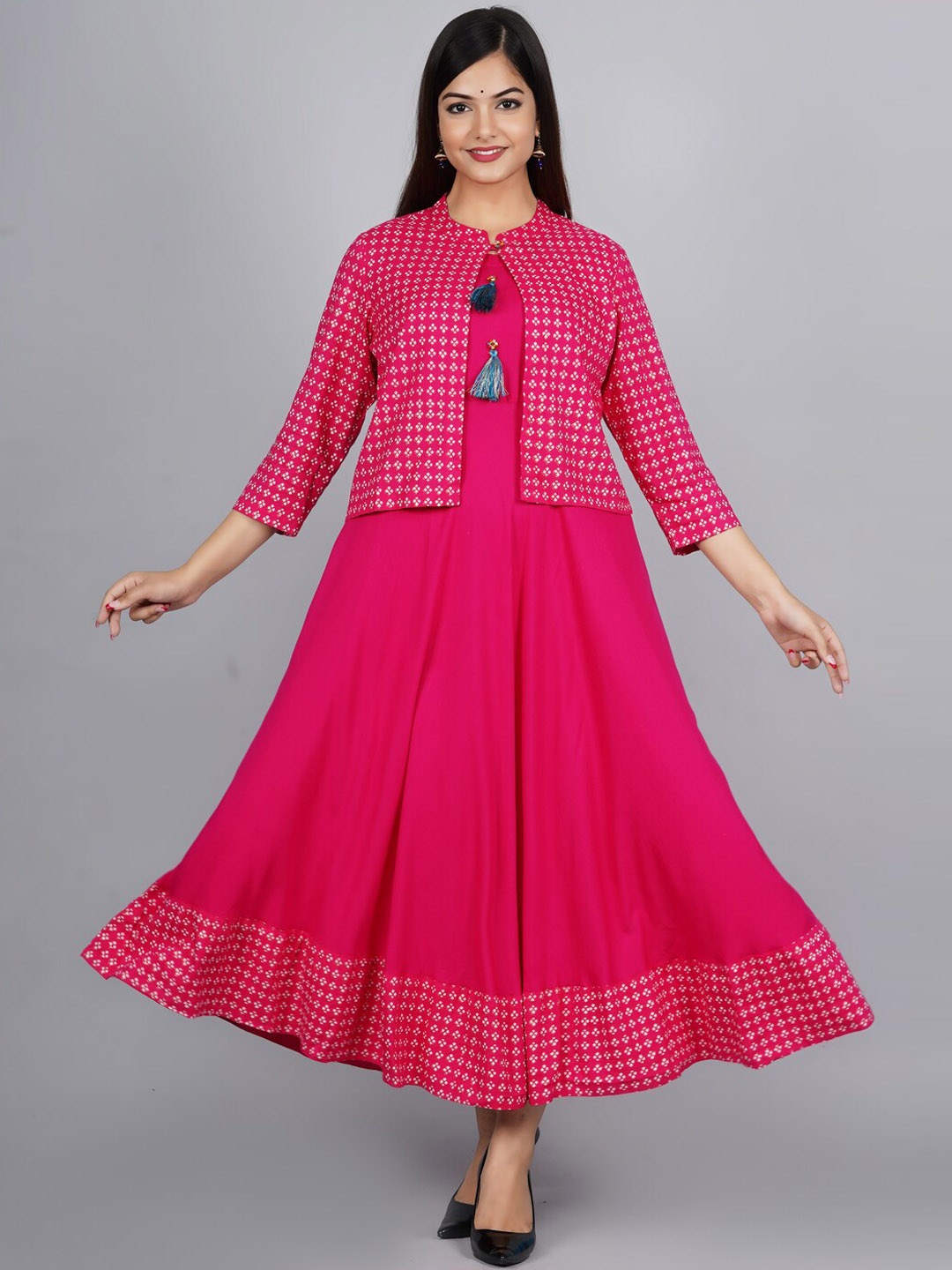 

KALINI Women Pink Keyhole Neck Anarkali Kurta