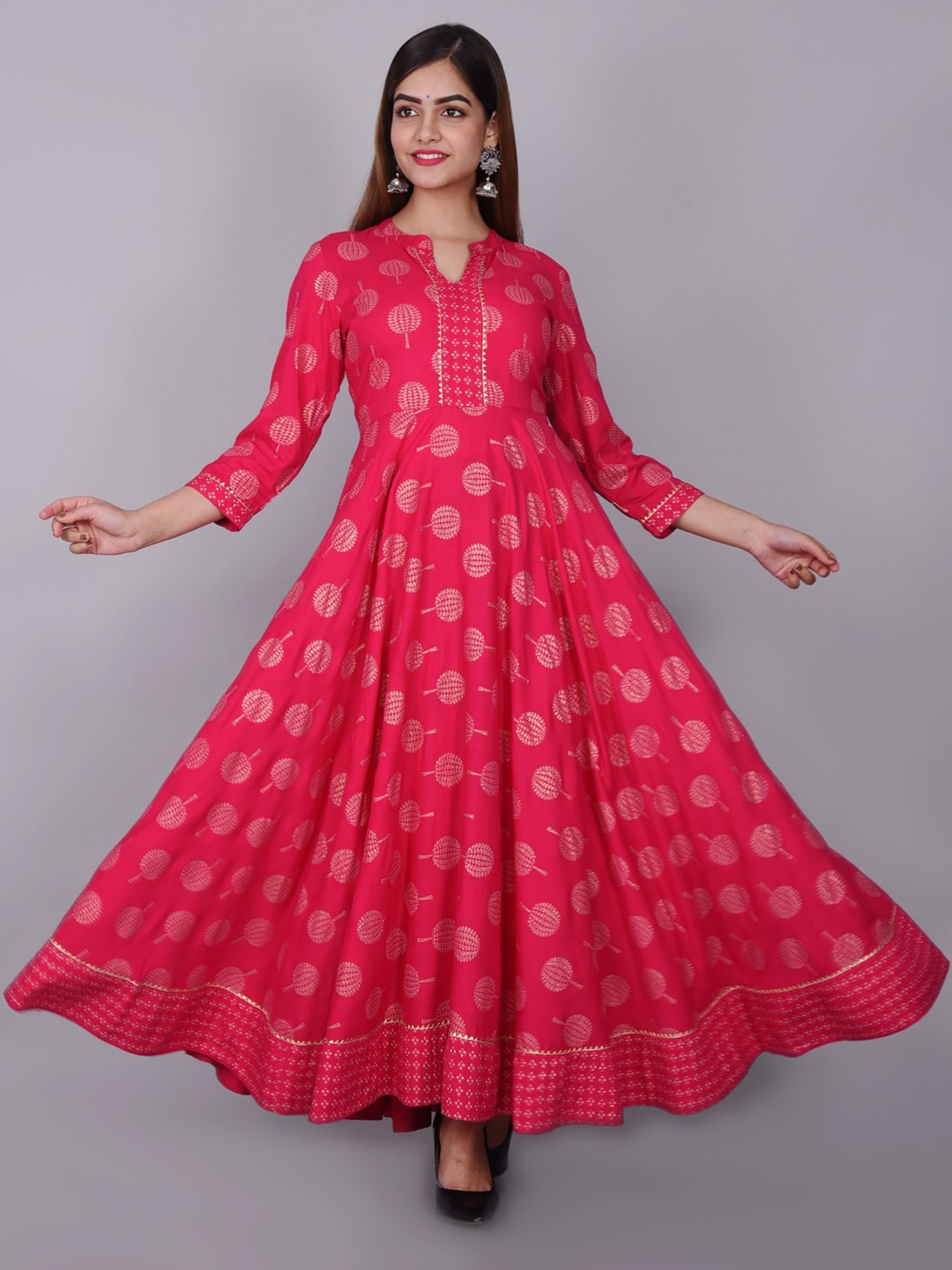 

KALINI Women Pink Ethnic Motifs Printed Anarkali Kurta