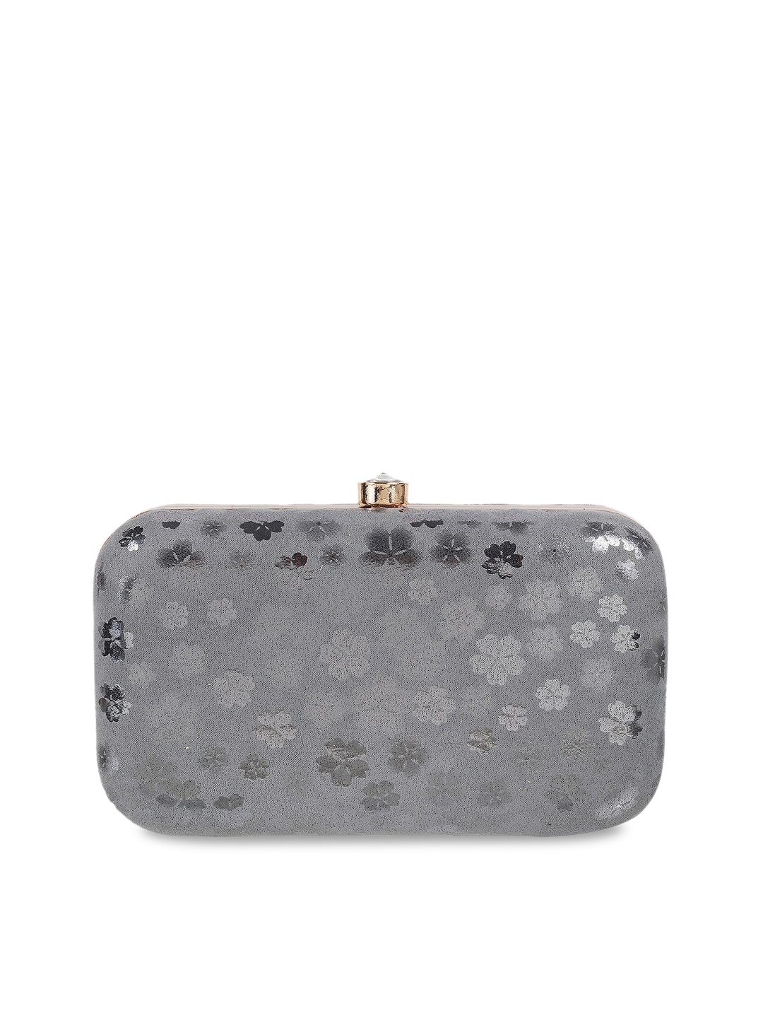 

WALKWAY by Metro Grey Textured Box Clutch