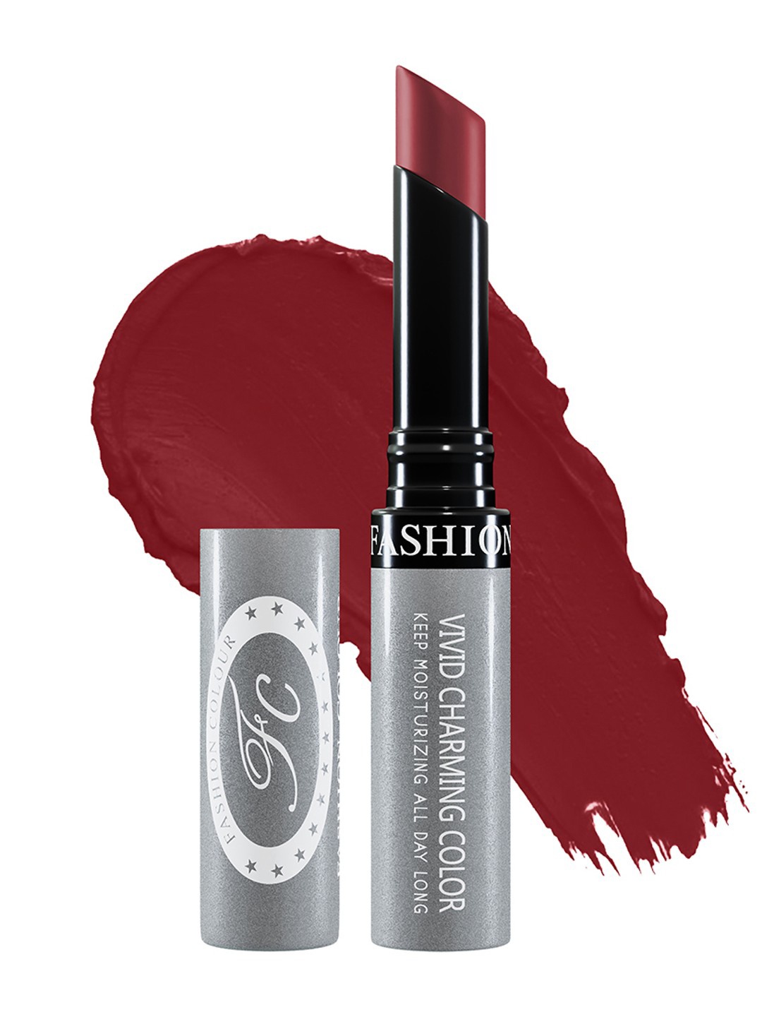Fashion Colour Kiss Lip Vivid Charming Color No Transfer Lipstick - Ruby Red 100, Maroon