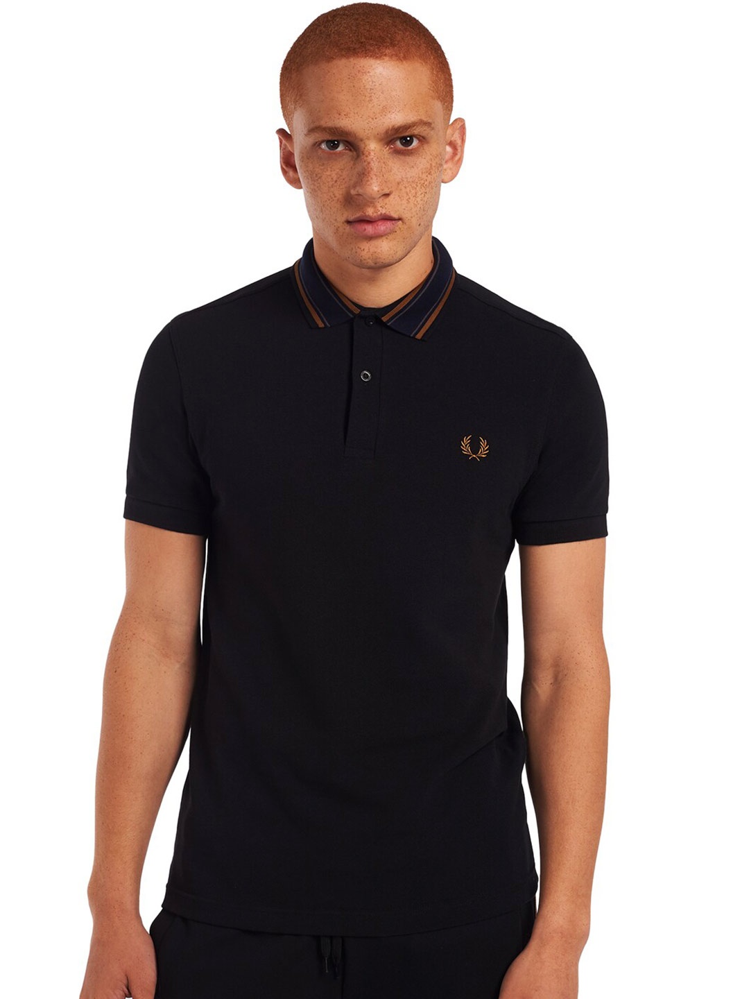 

Fred Perry Men Black Polo Collar Outdoor T-shirt