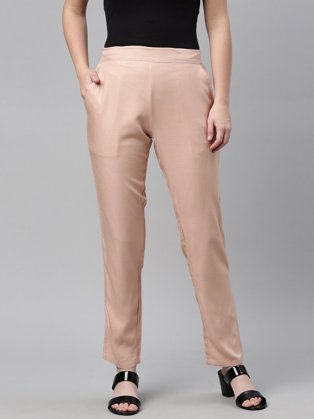 

LAYA Women Pink Pencil Trousers