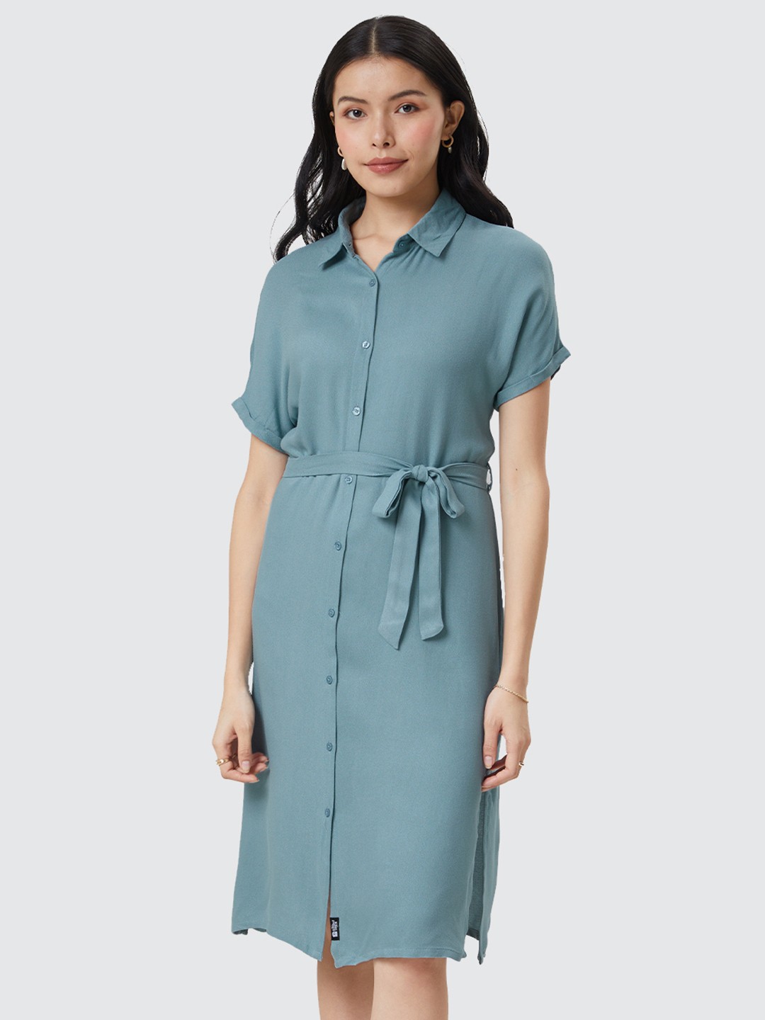 

The Souled Store Grey Shirt Dress