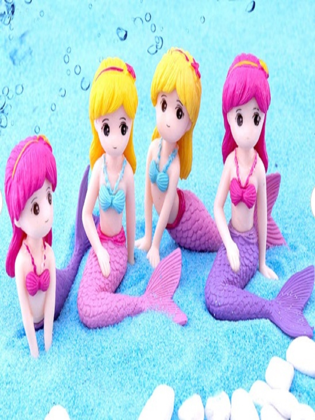 

CHOCOZONE Set of 4 Mermaid Miniature Garden Accessories, Multi