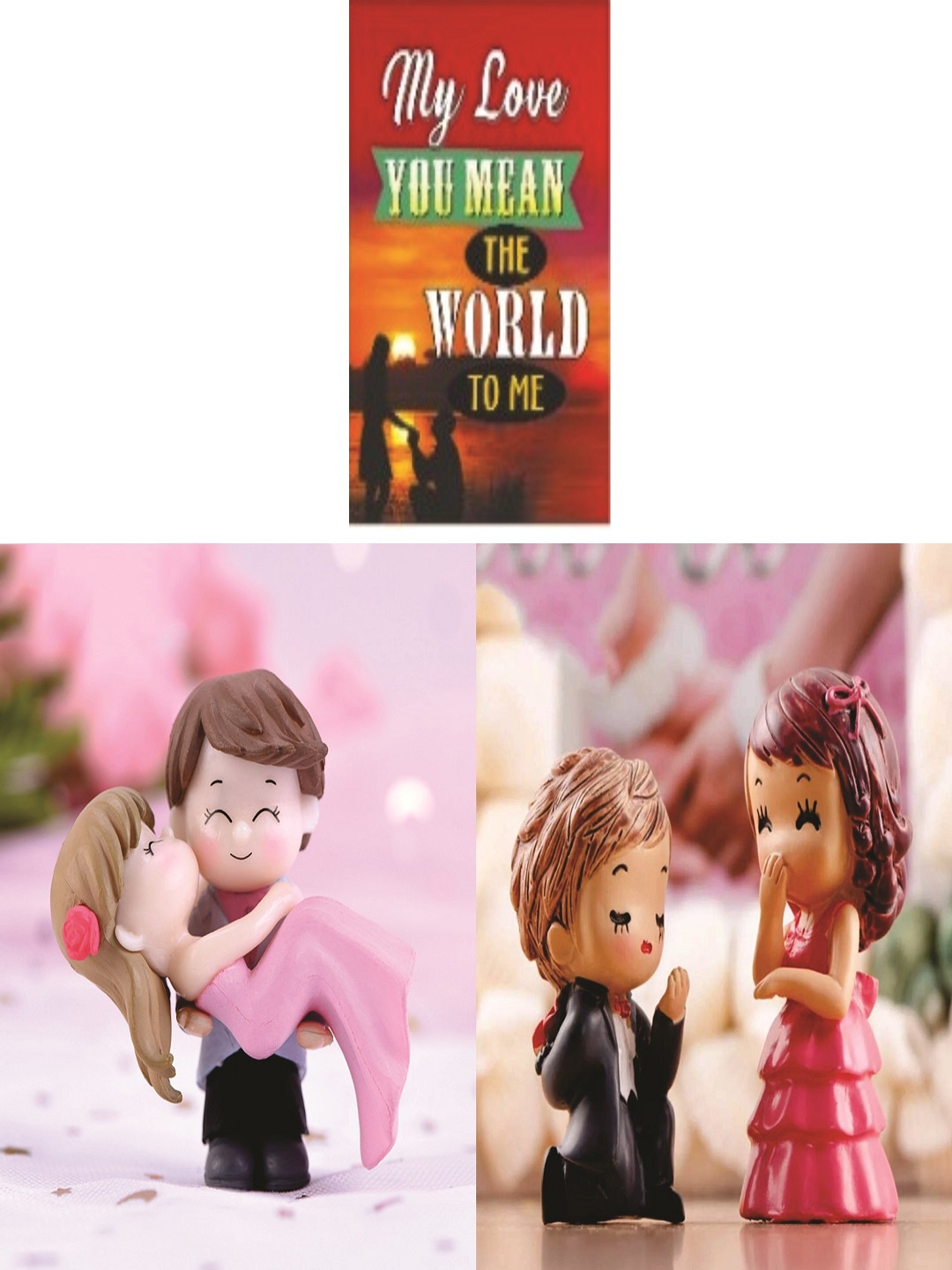 

CHOCOZONE Couple Hug Resin Showpiece Couple Hug & Propose Combo Miniatures, Multi