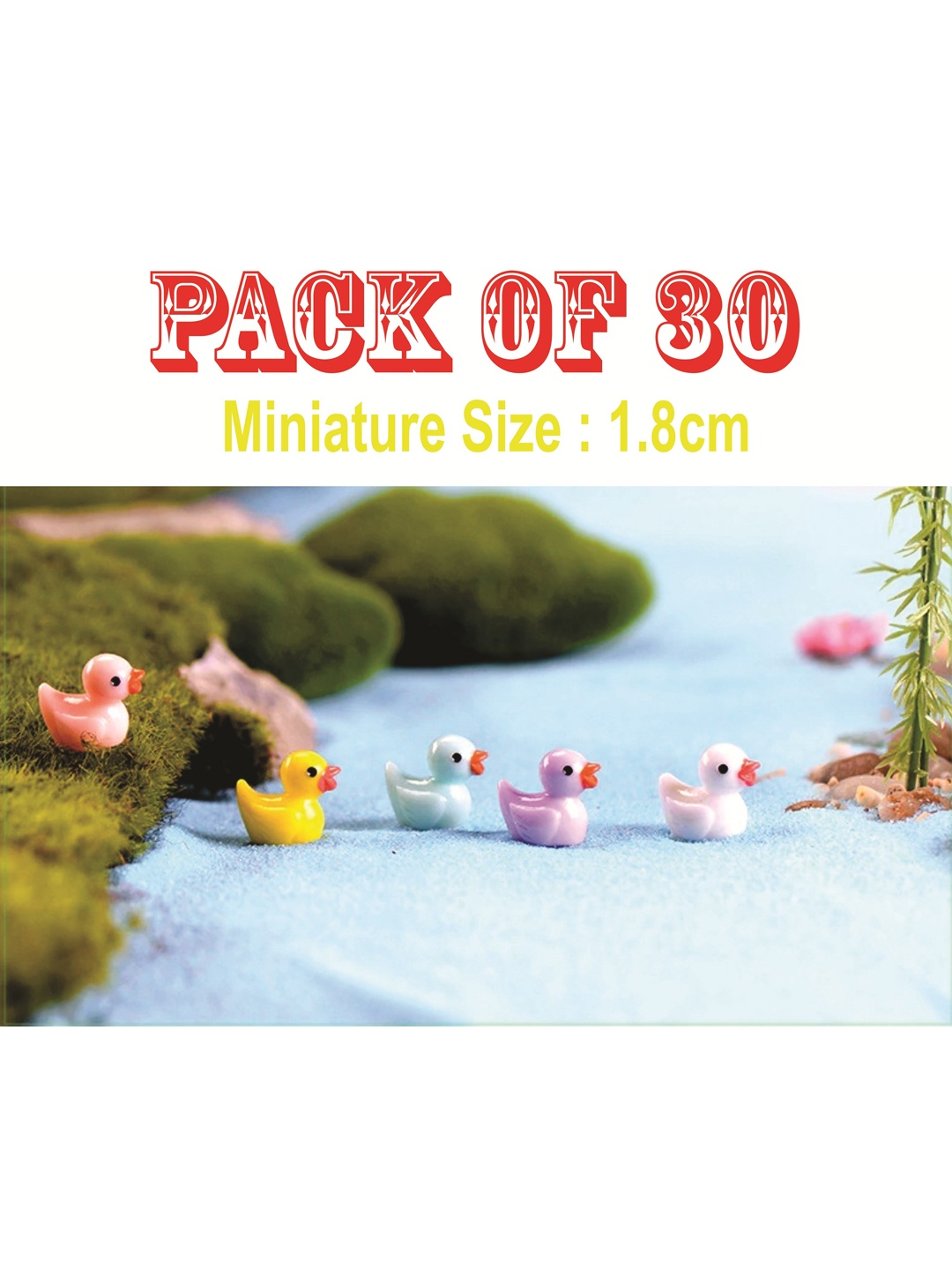 CHOCOZONE Pack of 30 Duck Miniatures Garden Accessory, Multi