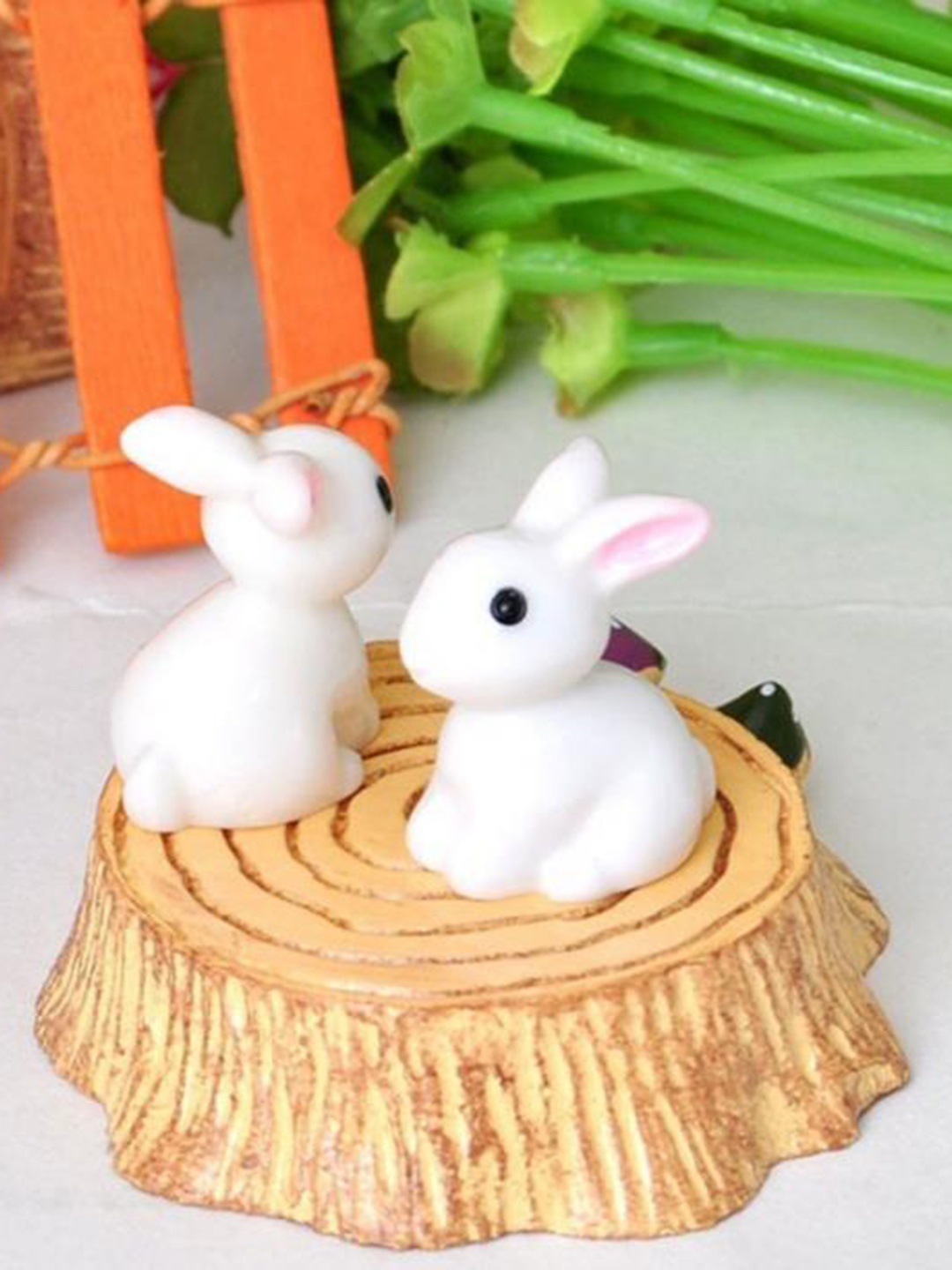 

CHOCOZONE Pack of 18 Rabbit Miniatures Garden Decor, White