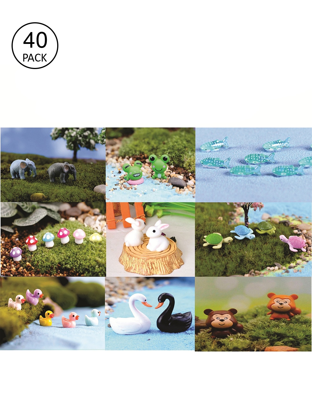

CHOCOZONE Pack of 40 Assorted Miniatures Garden Accessory, Multi
