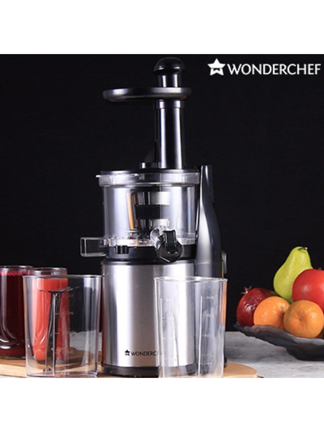 

Wonderchef Silver-Toned & Black Compact Cold Press Slow Juicer
