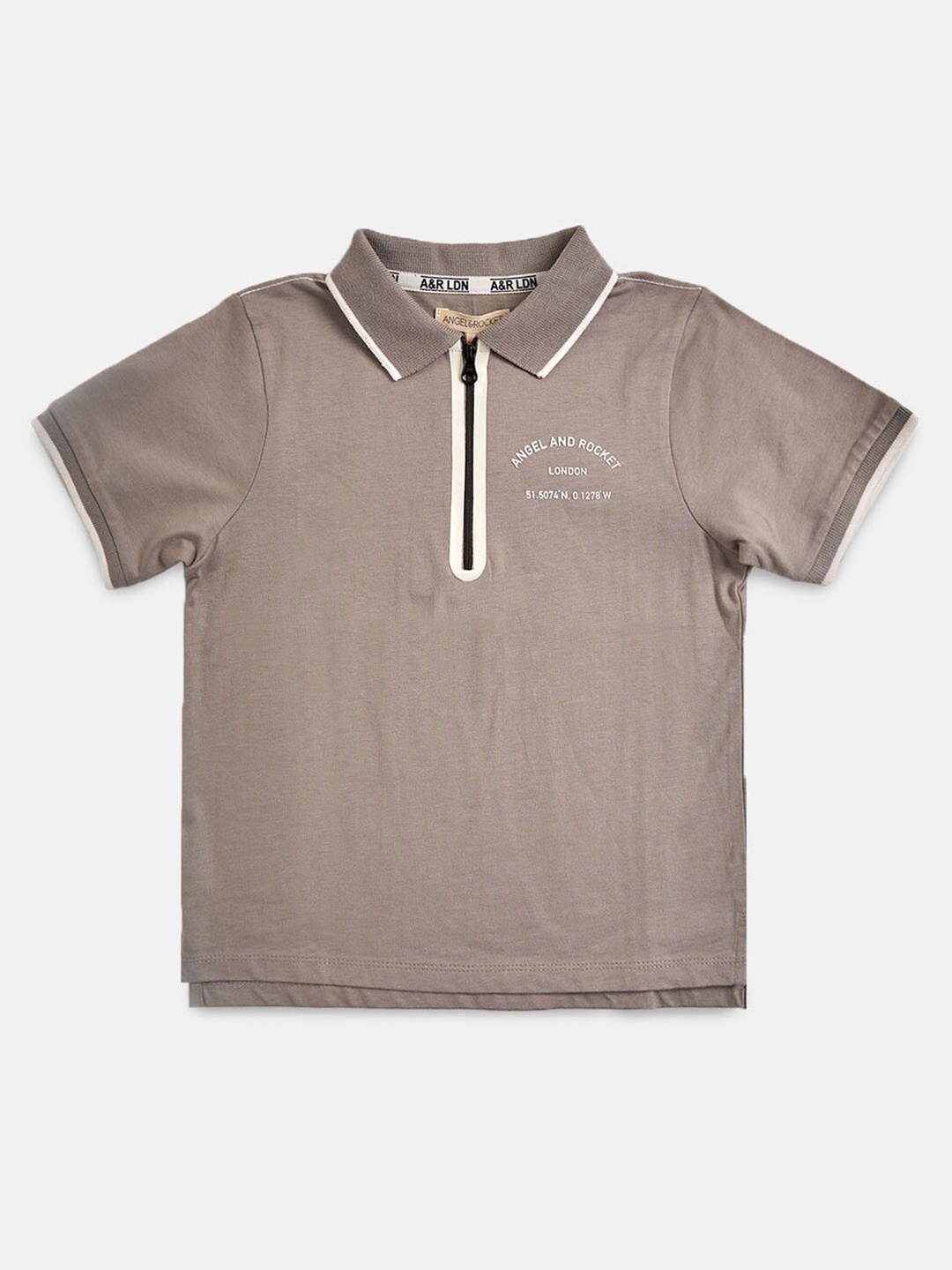 

Angel & Rocket Boys Grey Polo Collar T-shirt