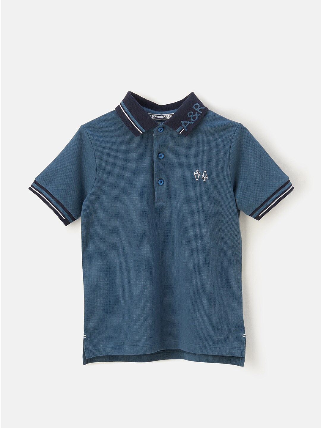 

Angel & Rocket Boys Blue Polo Collar T-shirt