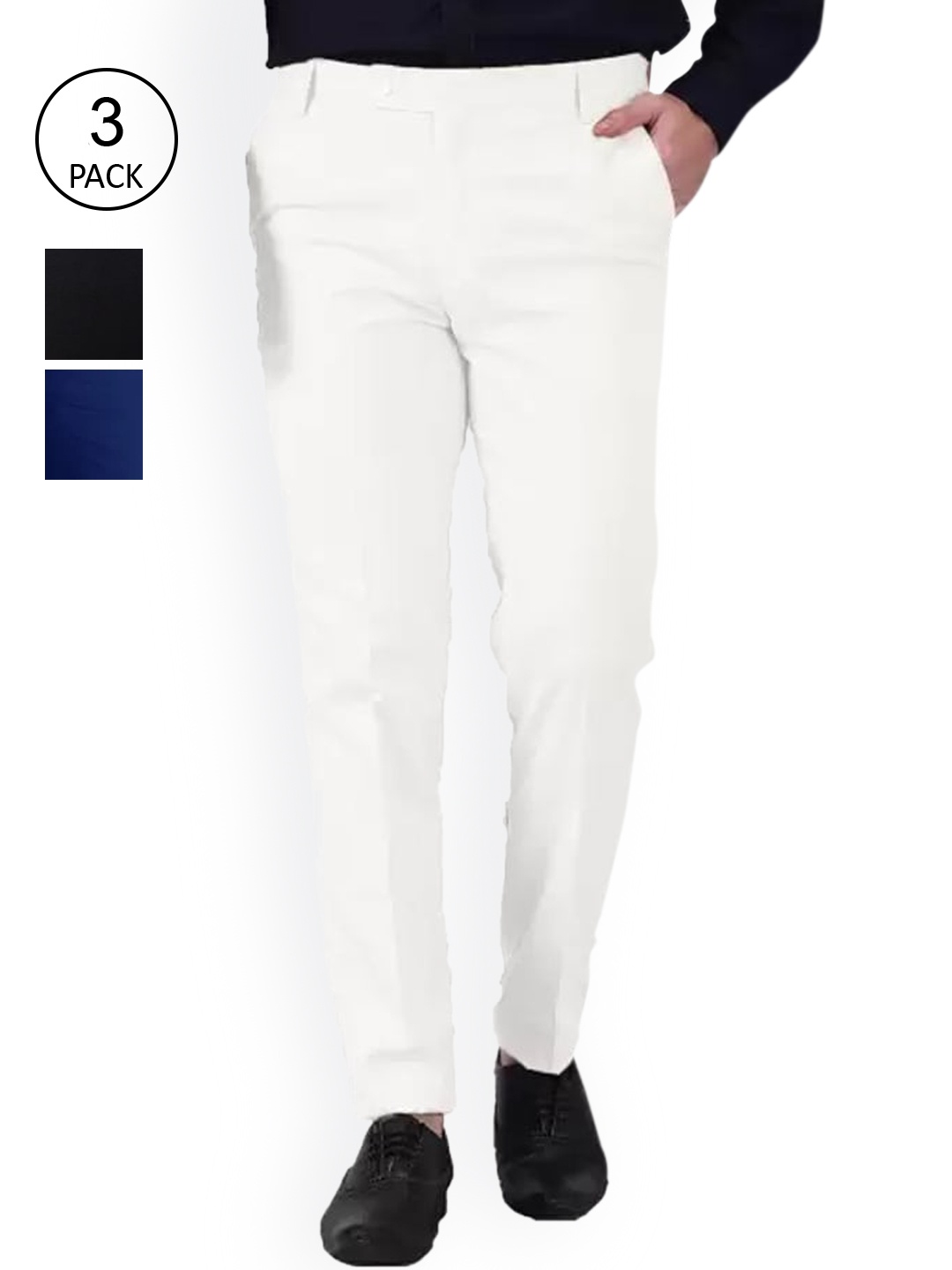 

AD & AV Men Multicoloured Classic Easy Wash Chinos Trousers, Multi