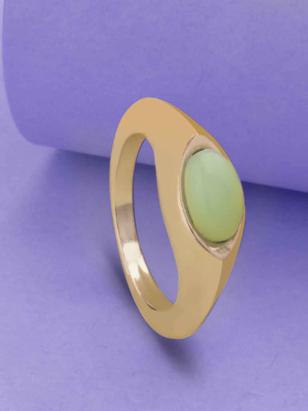 

Accessorize London Gold-Toned Signet Studded Finger Ring