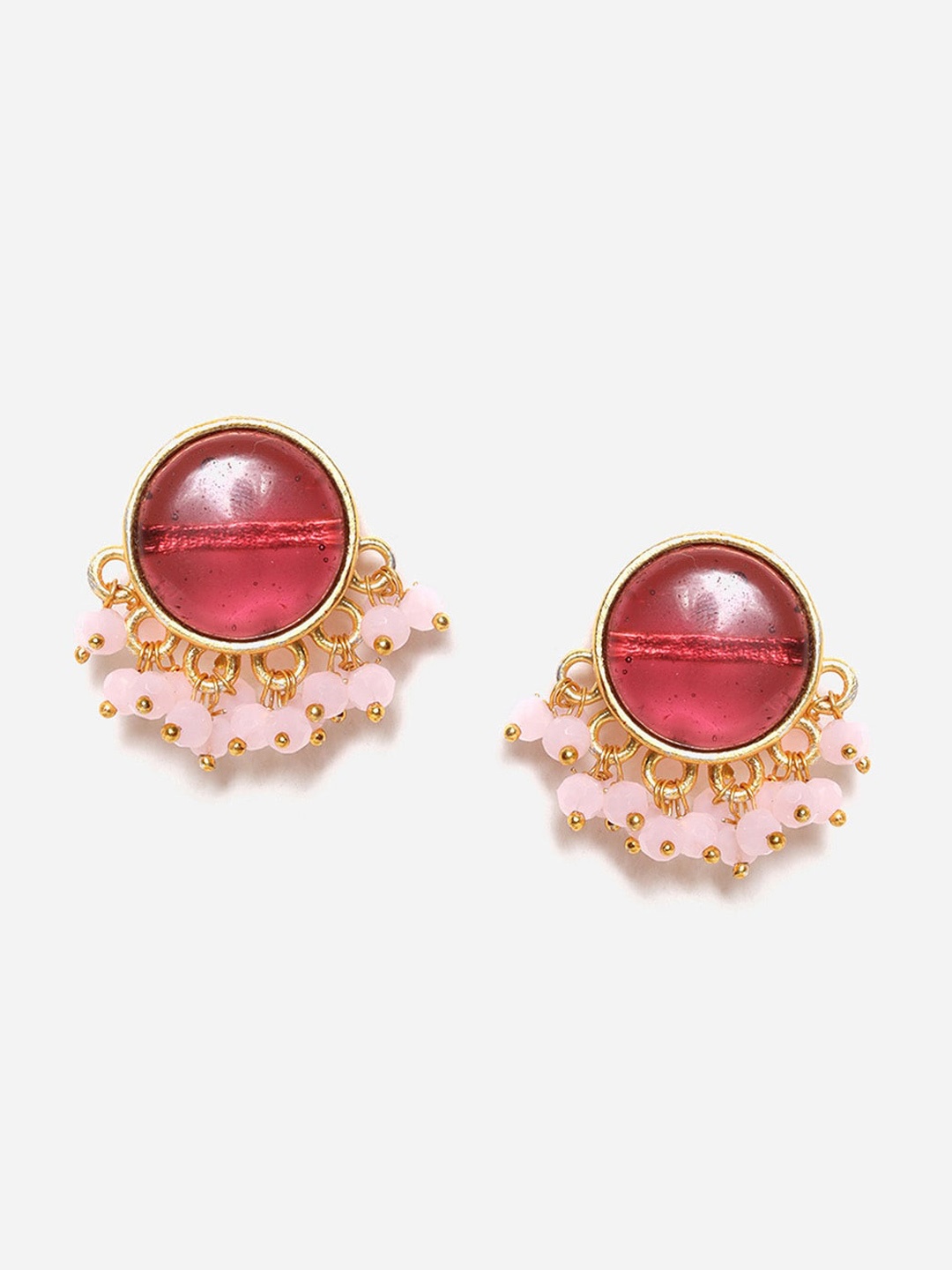 

W Fuchsia Circular Studs Earrings