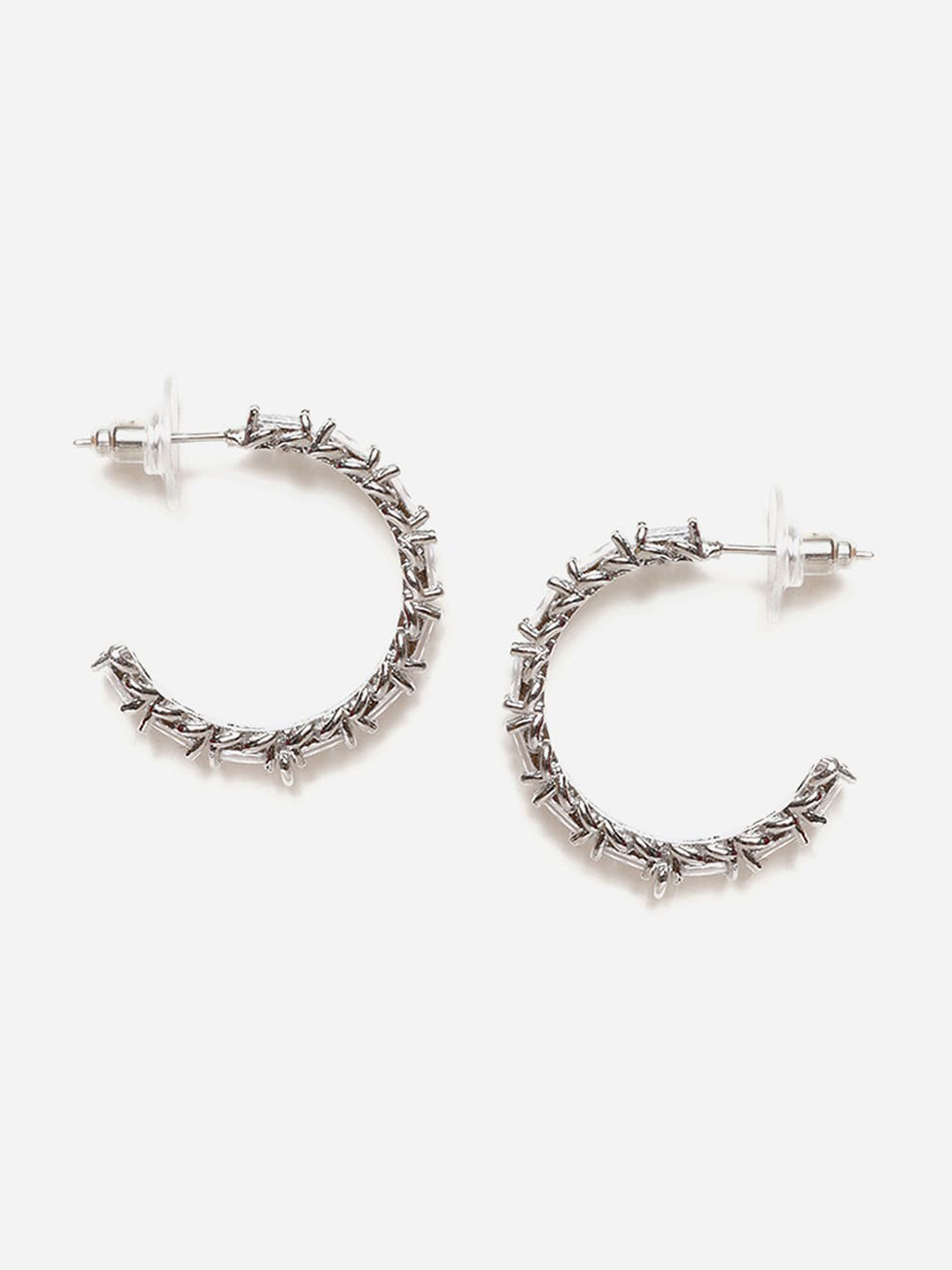 

W White Contemporary Ear Cuff Earrings