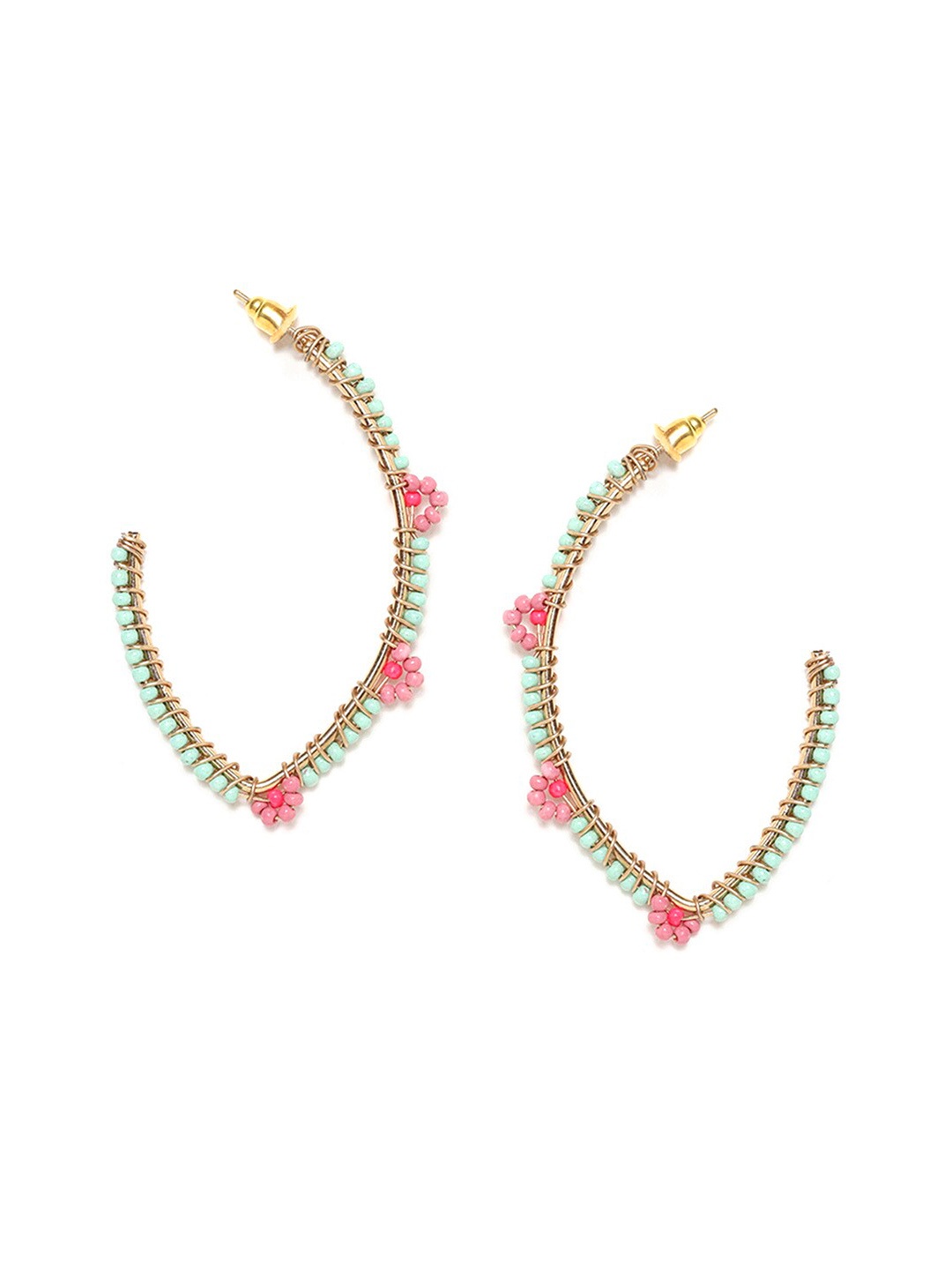 

W Pink Leaf Shaped Ear Cuff Earrings
