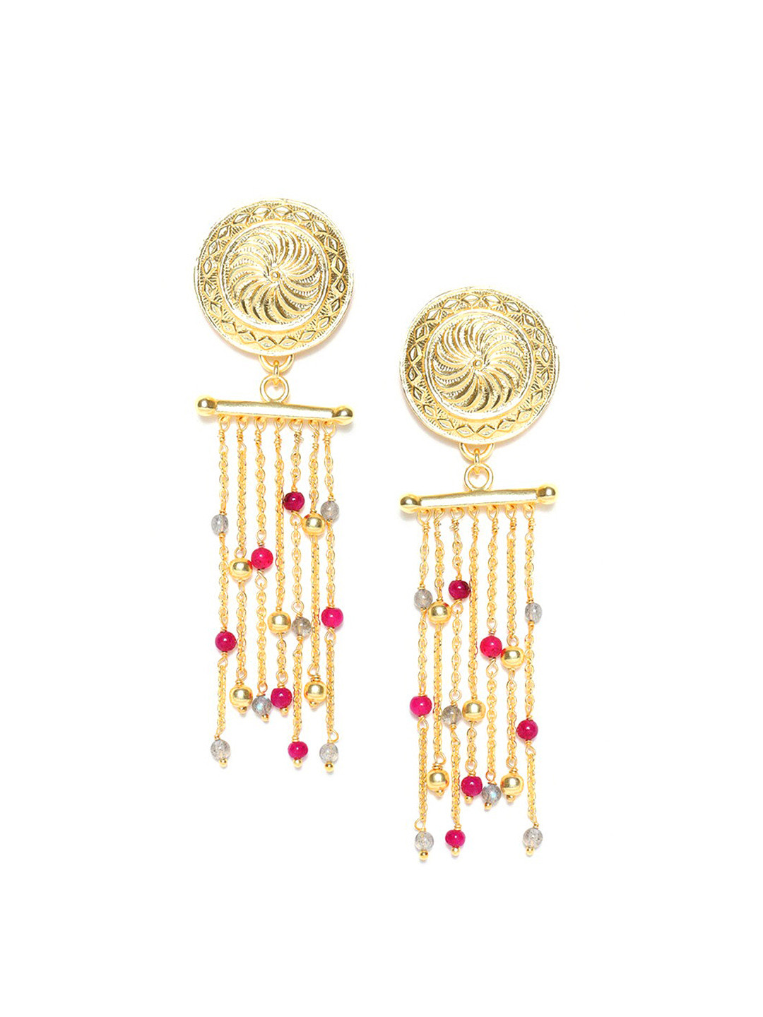 

W Red Circular Ear Cuff Earrings
