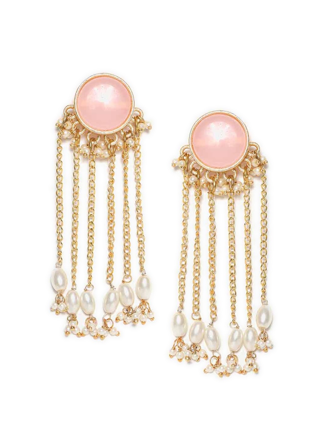 

W Pink Circular Drop Earrings