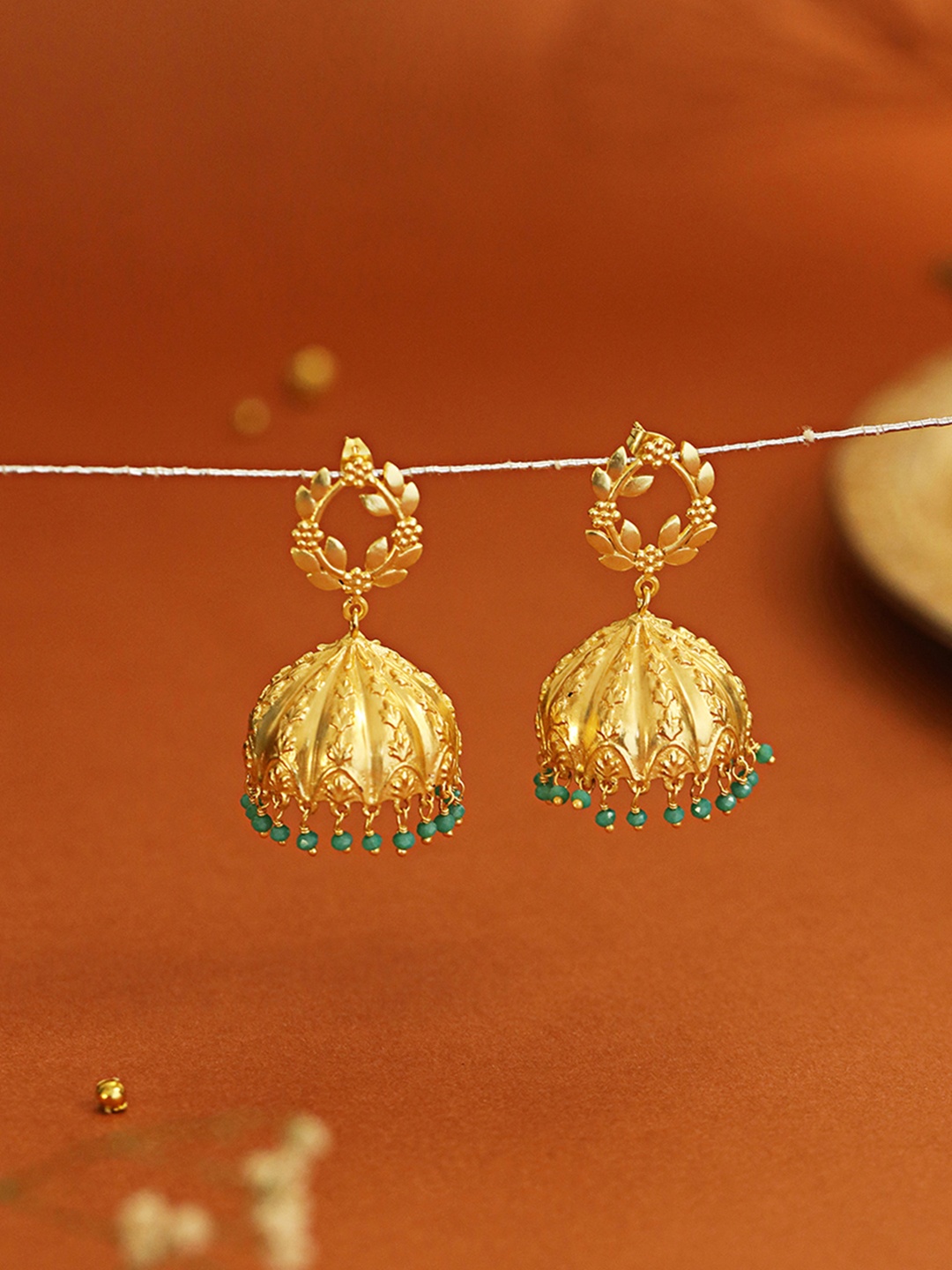 

W Blue Dome Shaped Jhumkas Earrings