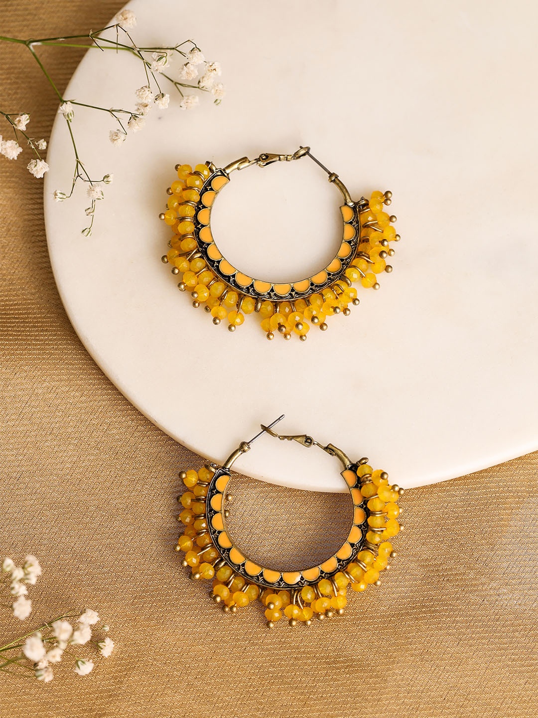 

W Pink Dome Shaped Hoop Earrings
