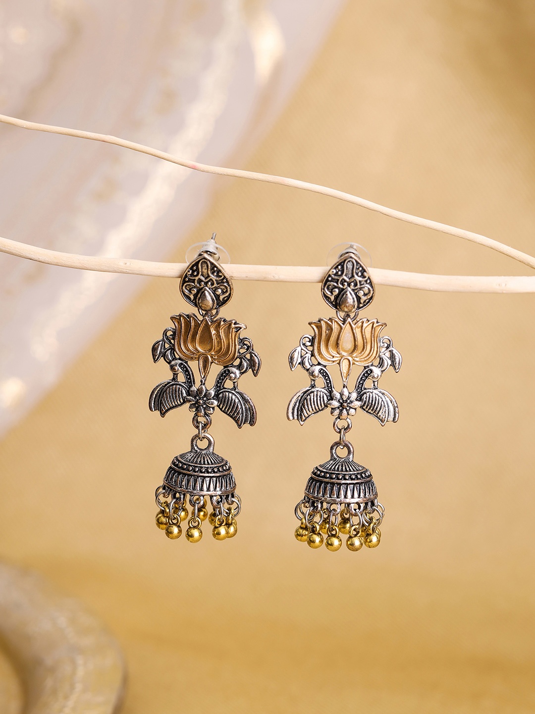 

W Multicoloured Dome Shaped Jhumkas Earrings, Multi