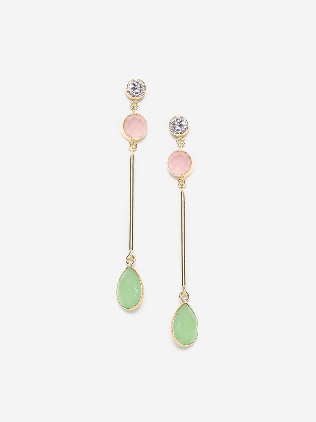 

W Green Teardrop Shaped Drop Earrings