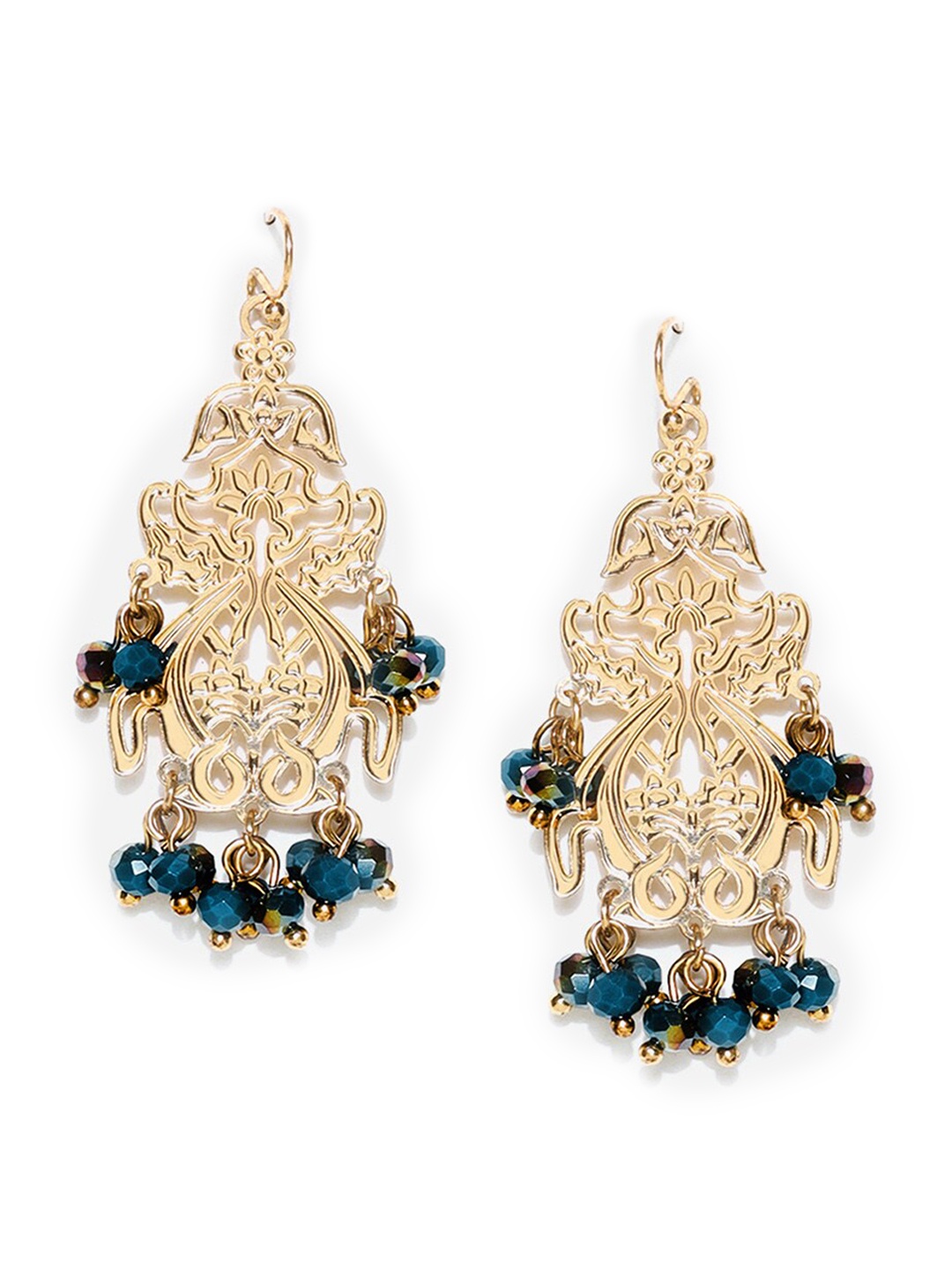 

W Blue Floral Studs Earrings