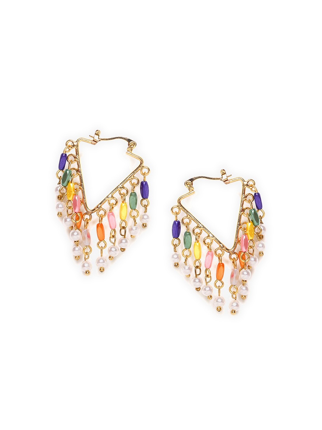 

W Multicoloured Contemporary Hoop Earrings, Multi