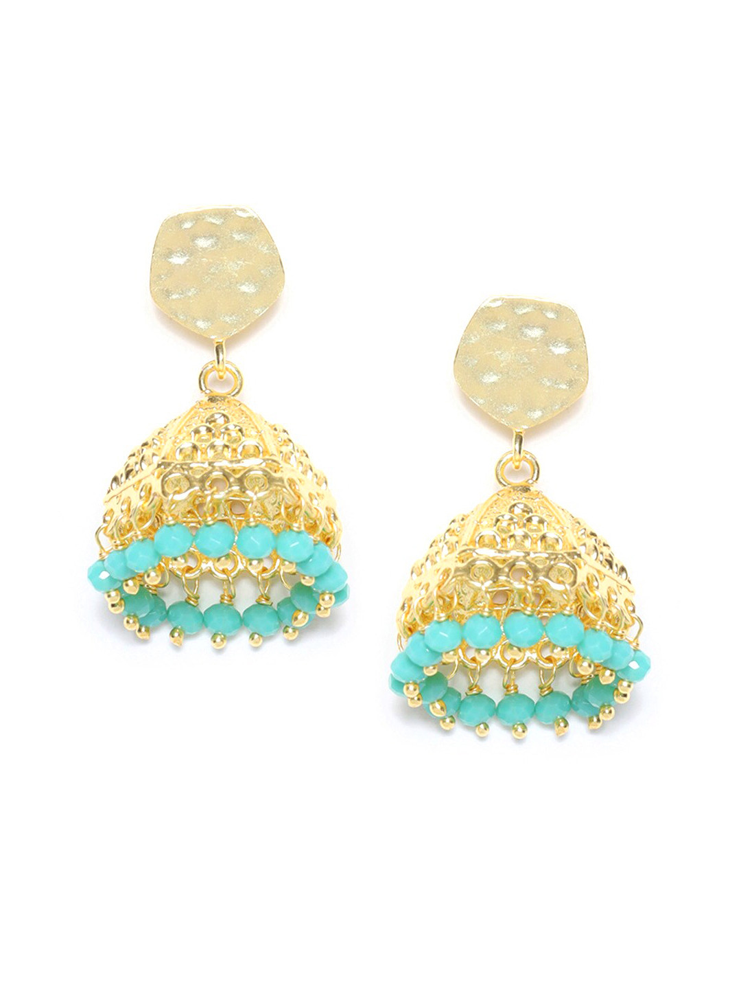 

W Green Dome Shaped Jhumkas Earrings