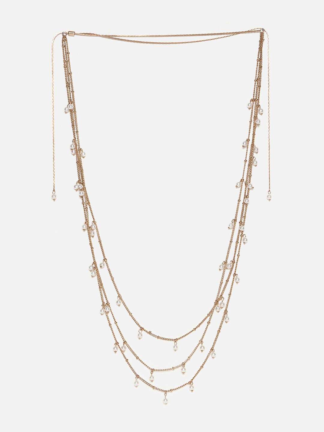 

W Gold-Toned & White Layered Necklace