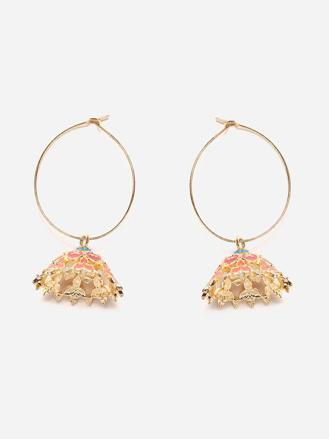 

W Multicoloured Dome Shaped Hoop Earrings, Multi
